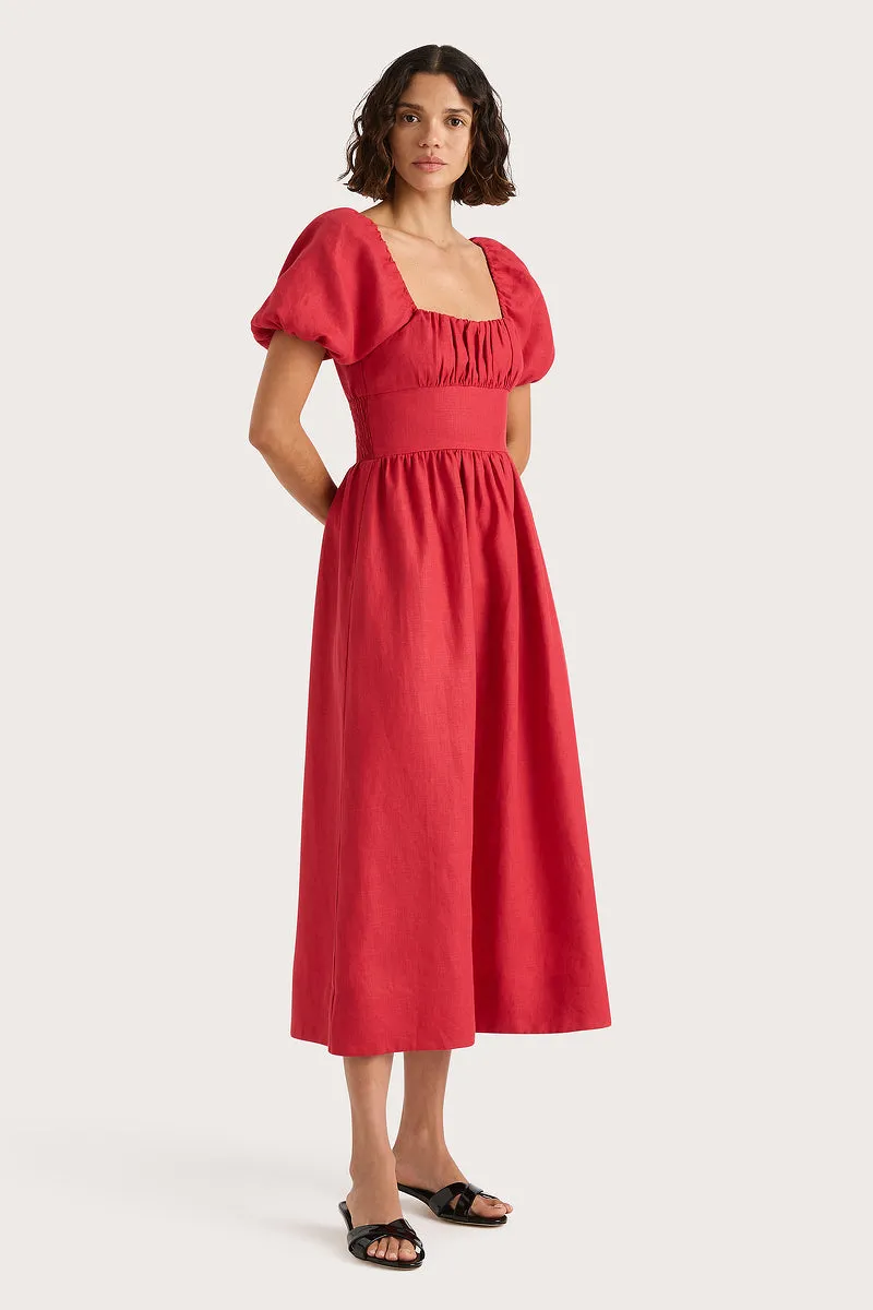 Dalia Midi Dress Red - Final Sale sold by Faithfull the Brand product image thumbnail 3