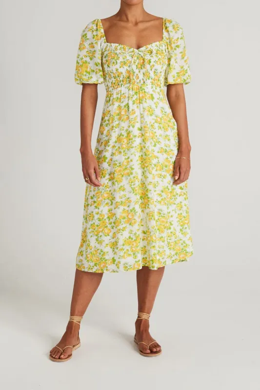 Velika Midi Dress Morello Floral Print - Final Sale made by Faithfull the Brand