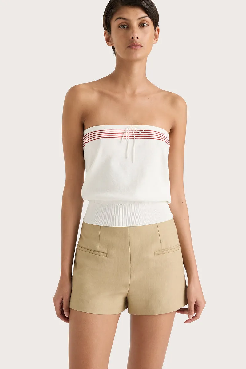 Arlette Strapless Top White Red Stripe - Final Sale sold by Faithfull the Brand product image thumbnail 2