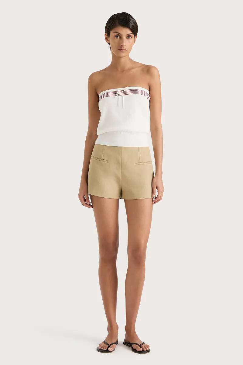 Arlette Strapless Top White Red Stripe - Final Sale sold by Faithfull the Brand