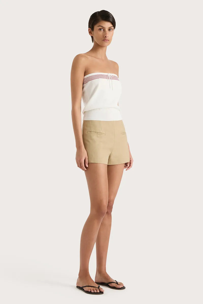 Arlette Strapless Top White Red Stripe - Final Sale sold by Faithfull the Brand product image thumbnail 3