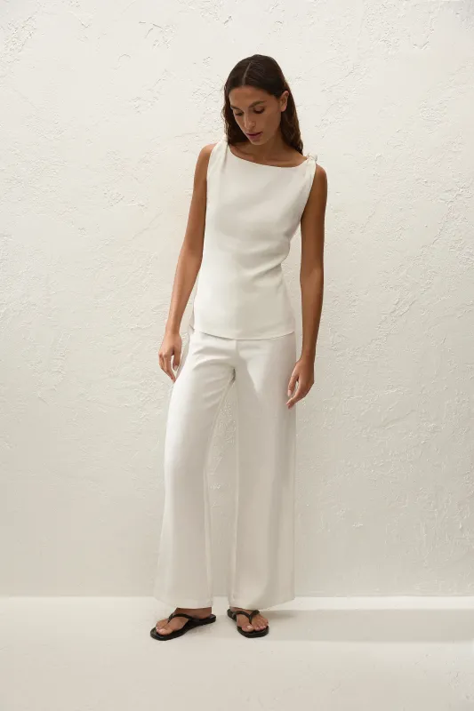 Syna Pant White sold by Faithfull the Brand