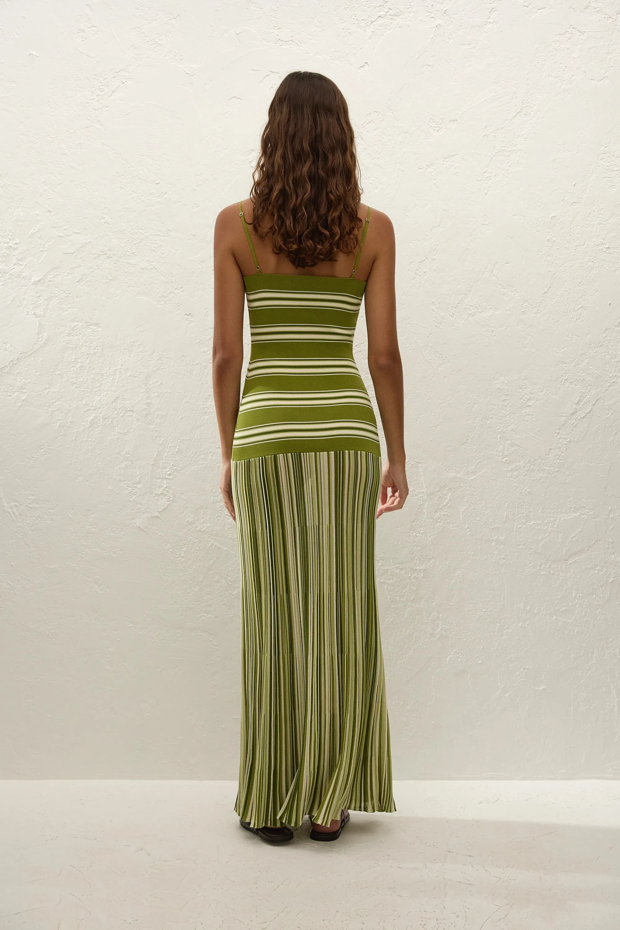 Esenia Knit Dress Ombre Stripe Macro Juniper sold by Faithfull the Brand product image thumbnail 5