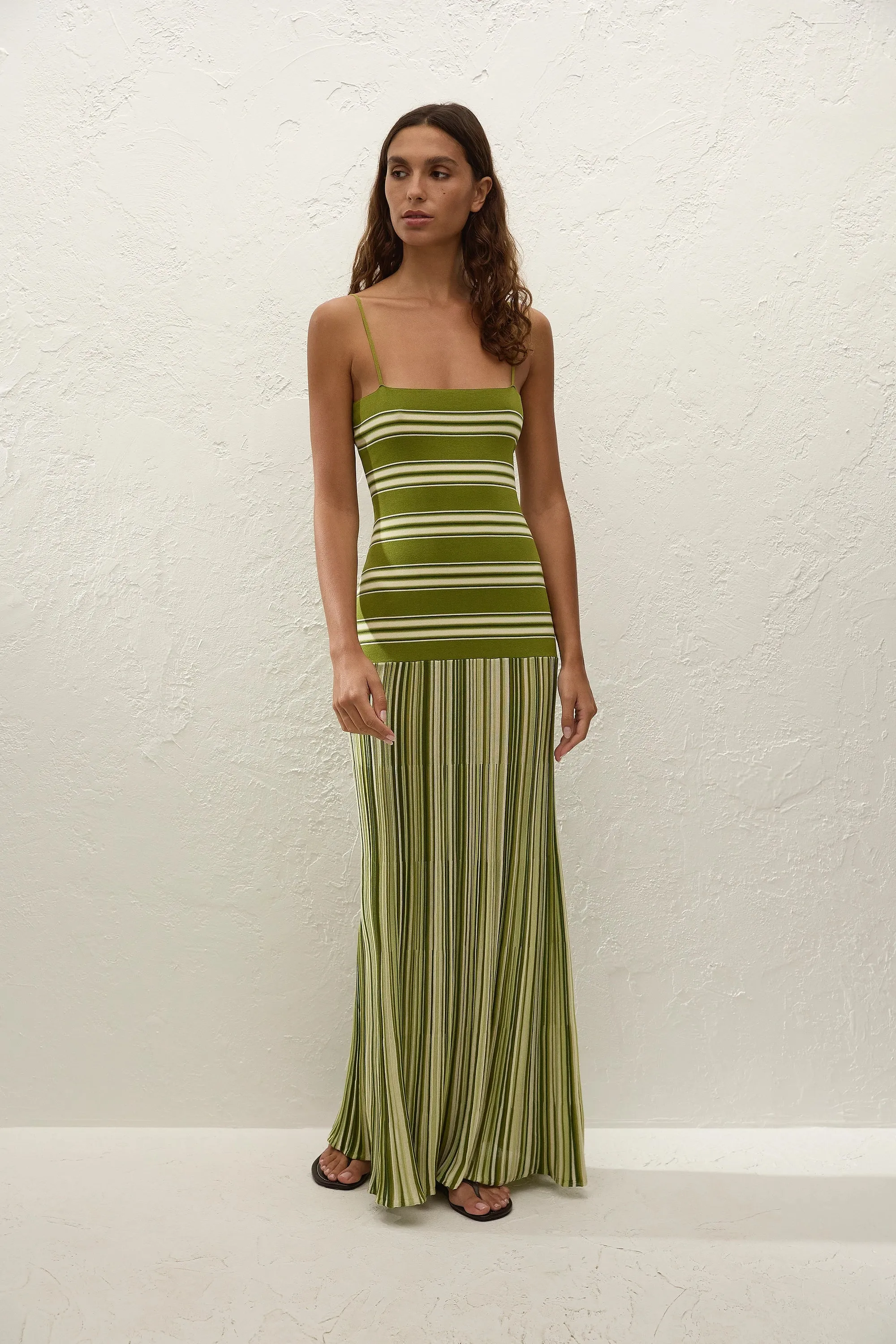 Esenia Knit Dress Ombre Stripe Macro Juniper sold by Faithfull the Brand