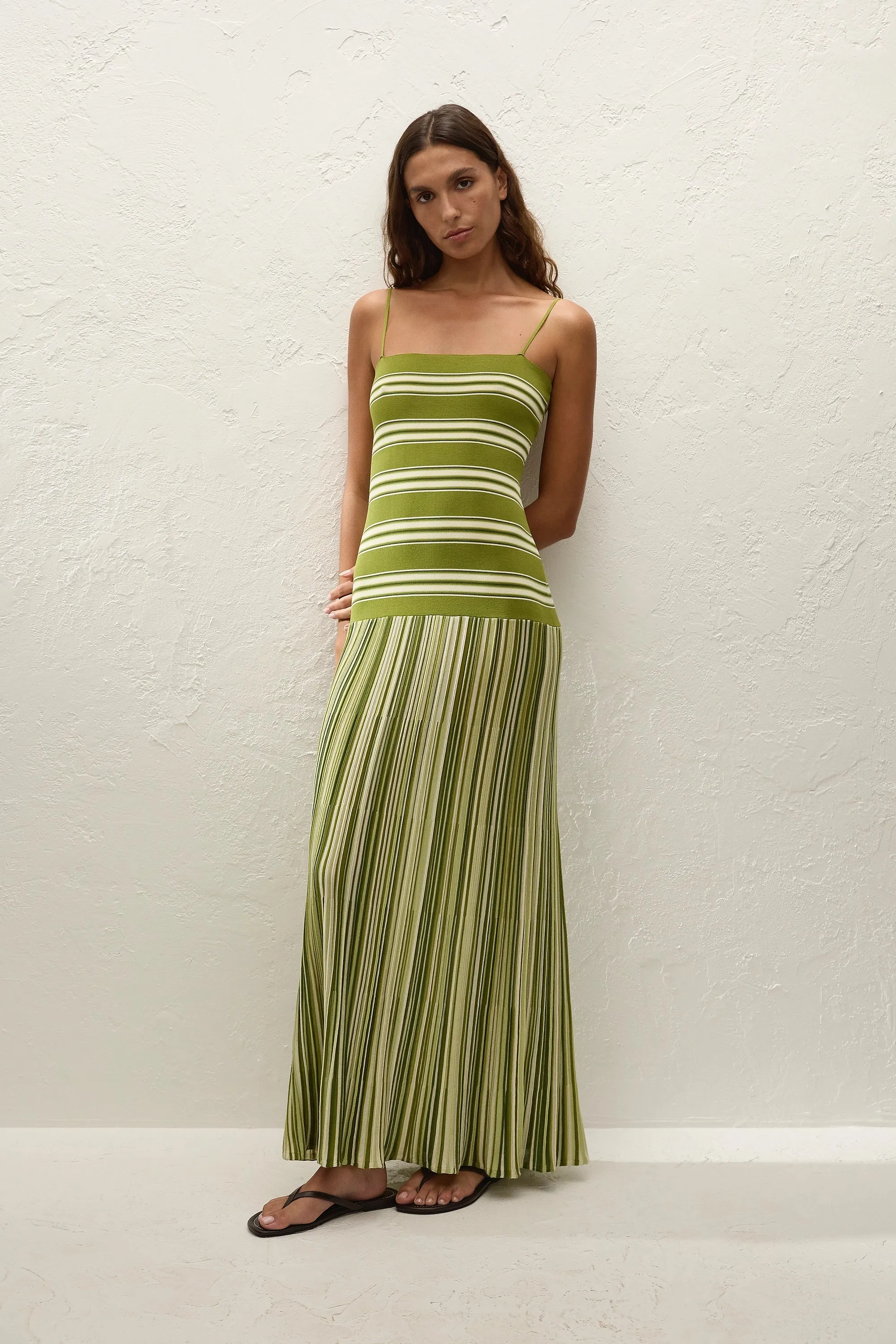 Esenia Knit Dress Ombre Stripe Macro Juniper sold by Faithfull the Brand product image thumbnail 4