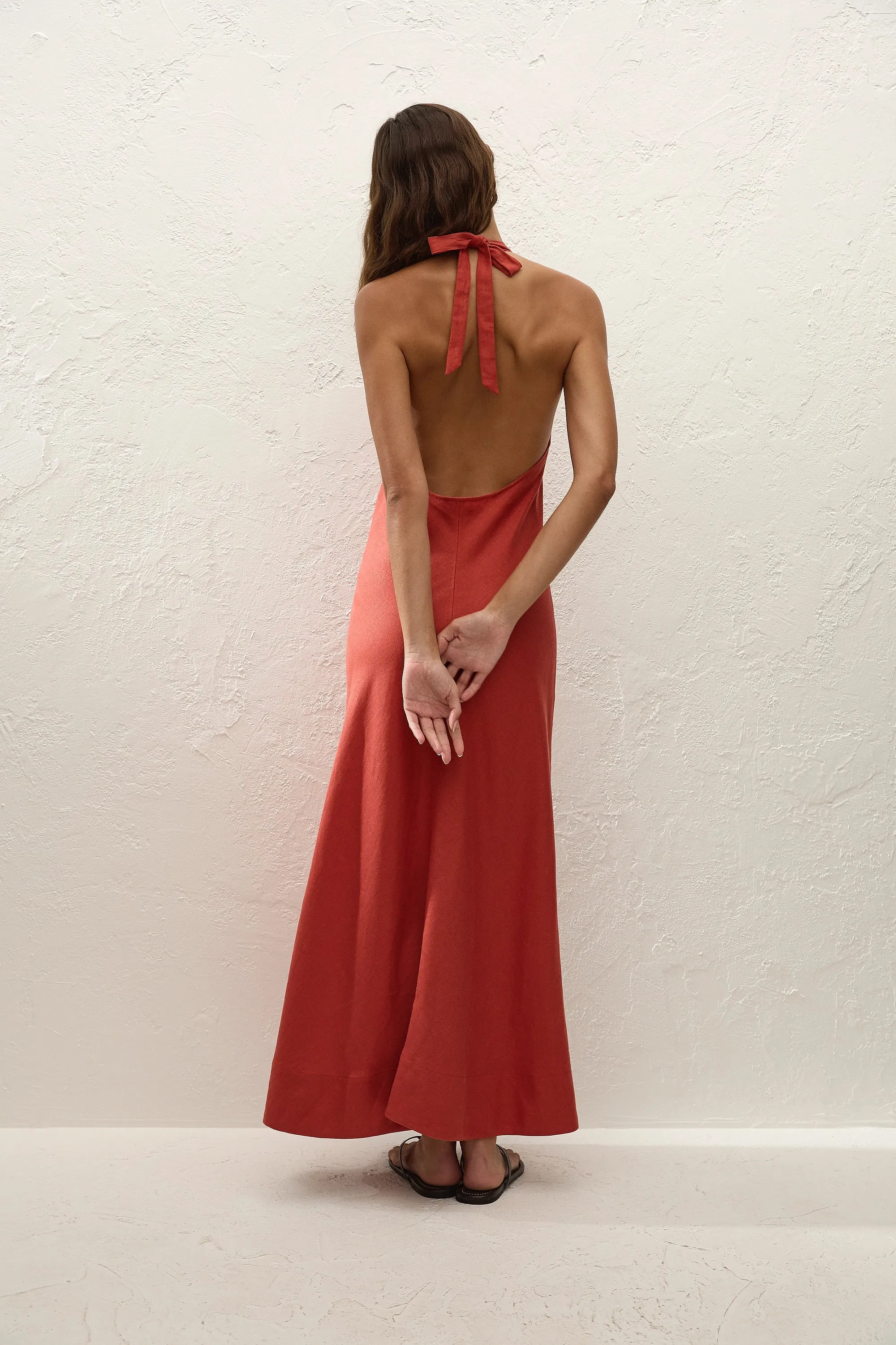 Amara Midi Dress Dusty Tomato sold by Faithfull the Brand product image thumbnail 4