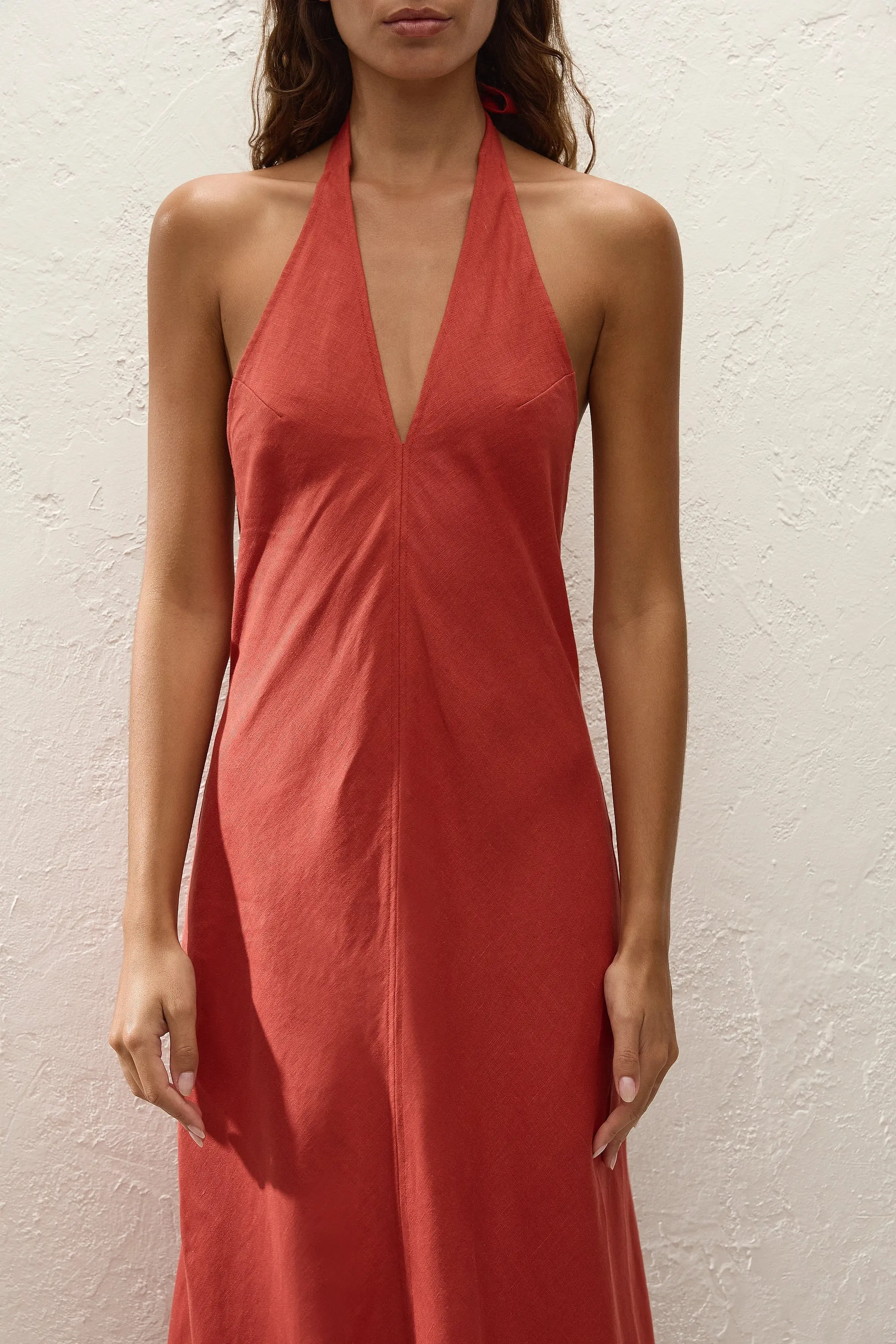 Amara Midi Dress Dusty Tomato sold by Faithfull the Brand product image thumbnail 2