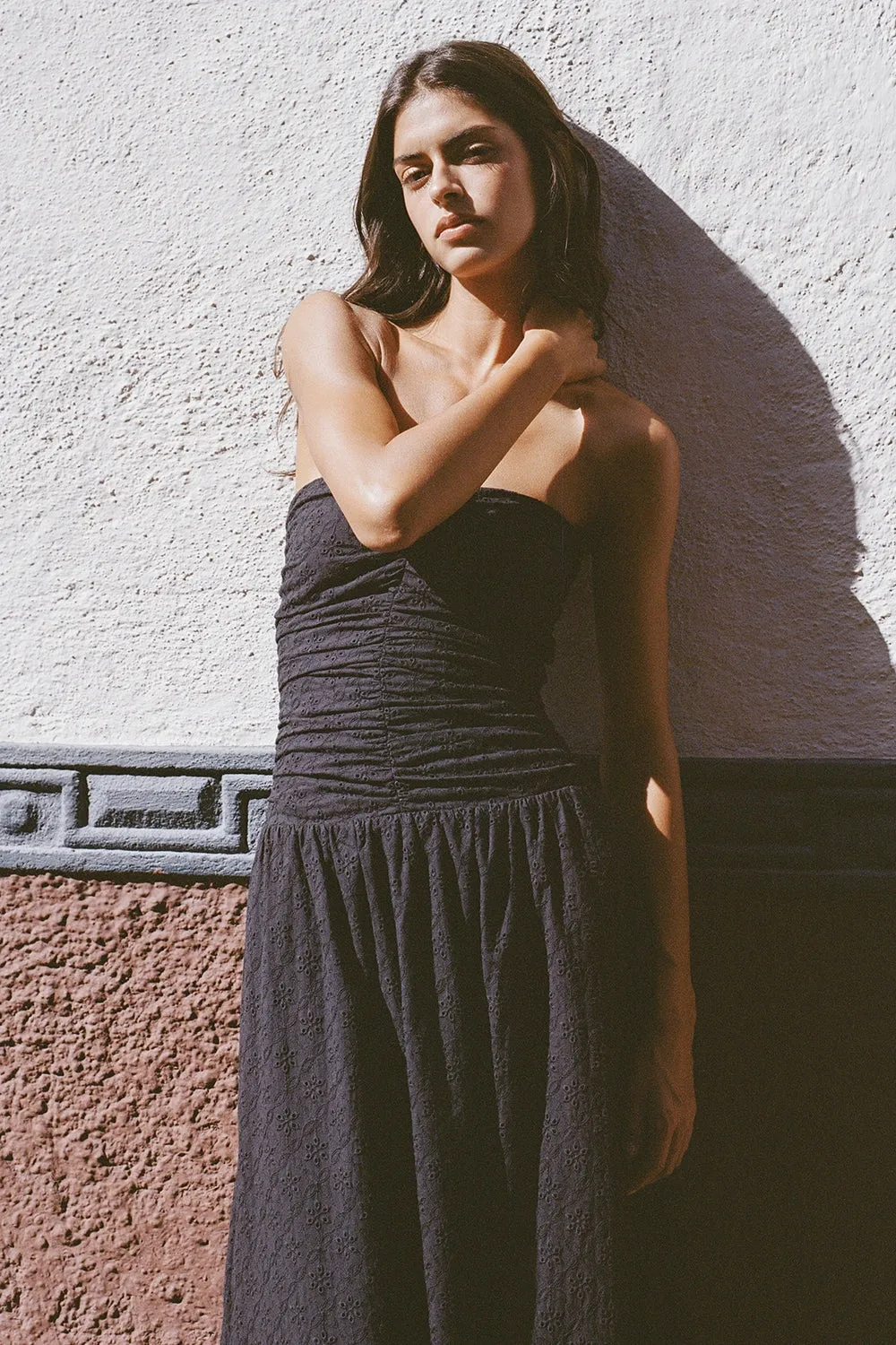 Lia Maxi Dress Valentina Broderie Black sold by Faithfull the Brand product image thumbnail 2