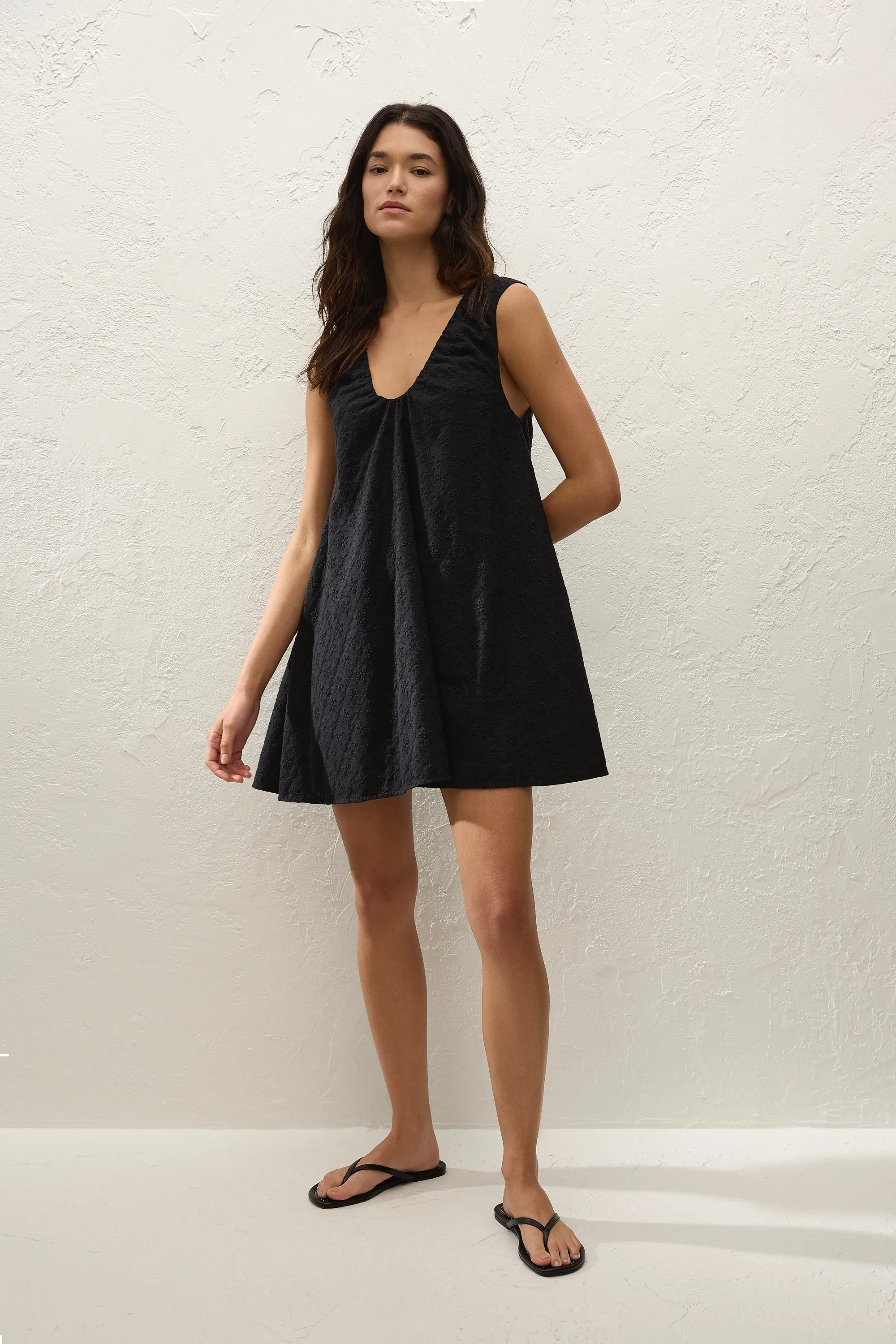 Juana Mini Dress Valentina Broderie Black sold by Faithfull the Brand product image thumbnail 3