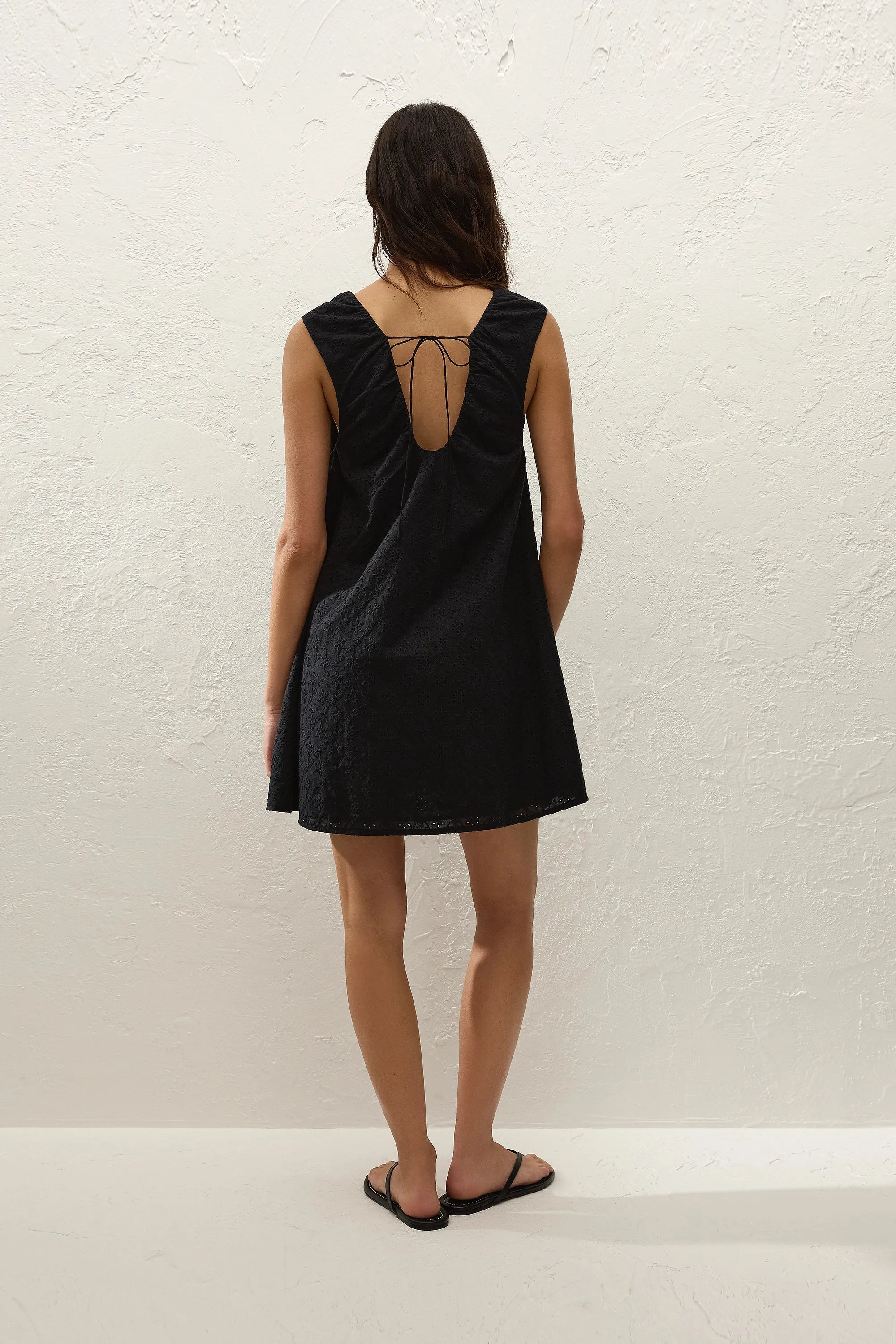 Juana Mini Dress Valentina Broderie Black sold by Faithfull the Brand product image thumbnail 4