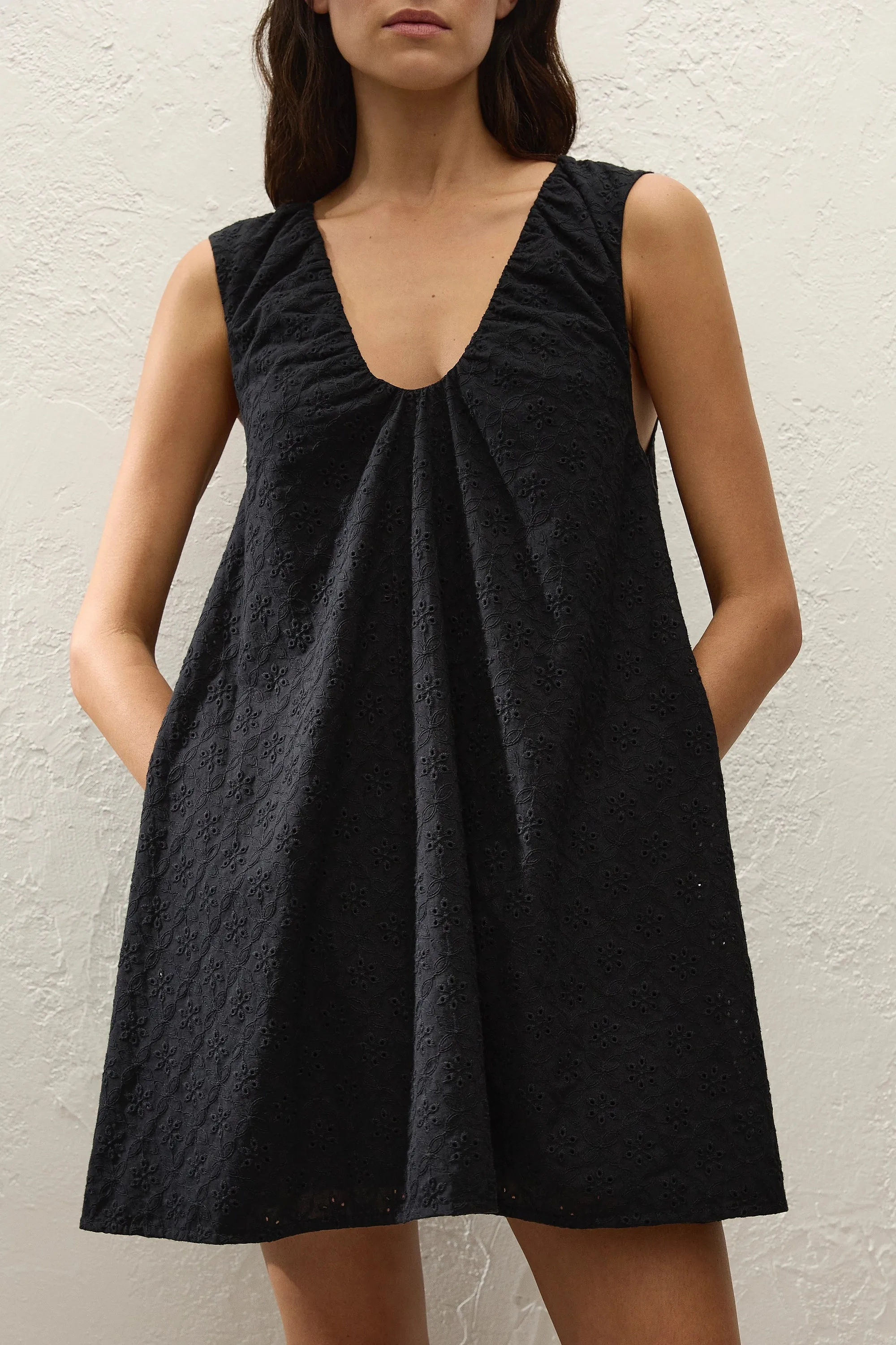 Juana Mini Dress Valentina Broderie Black sold by Faithfull the Brand product image thumbnail 2