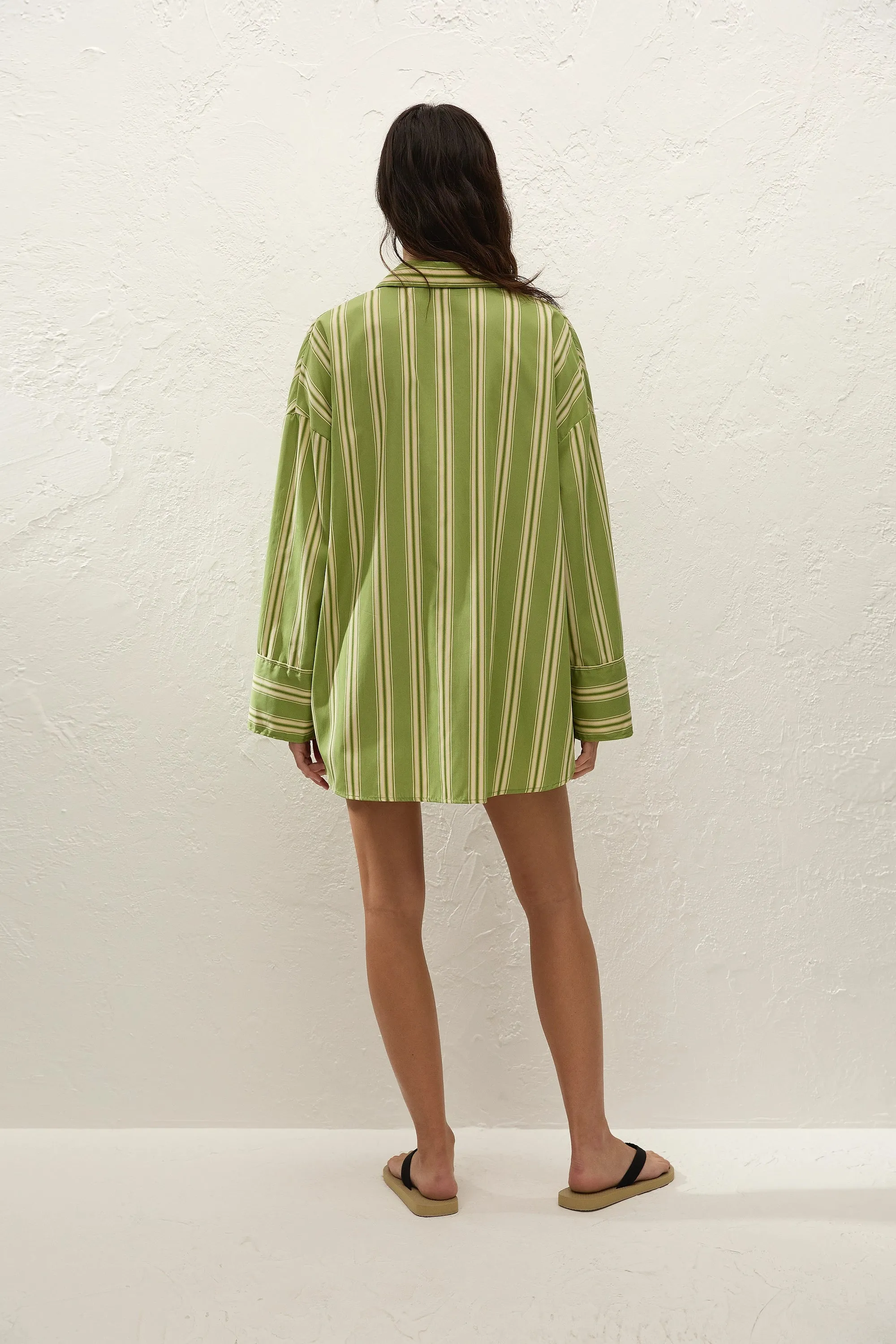 Clemente Shirt Ombre Stripe Juniper sold by Faithfull the Brand product image thumbnail 4