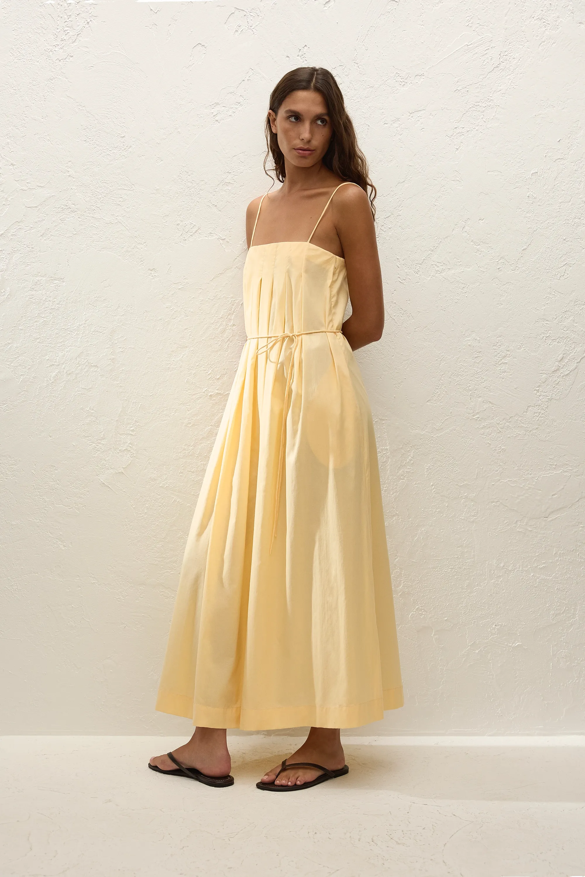 Lopez Midi Dress Banana sold by Faithfull the Brand product image thumbnail 3