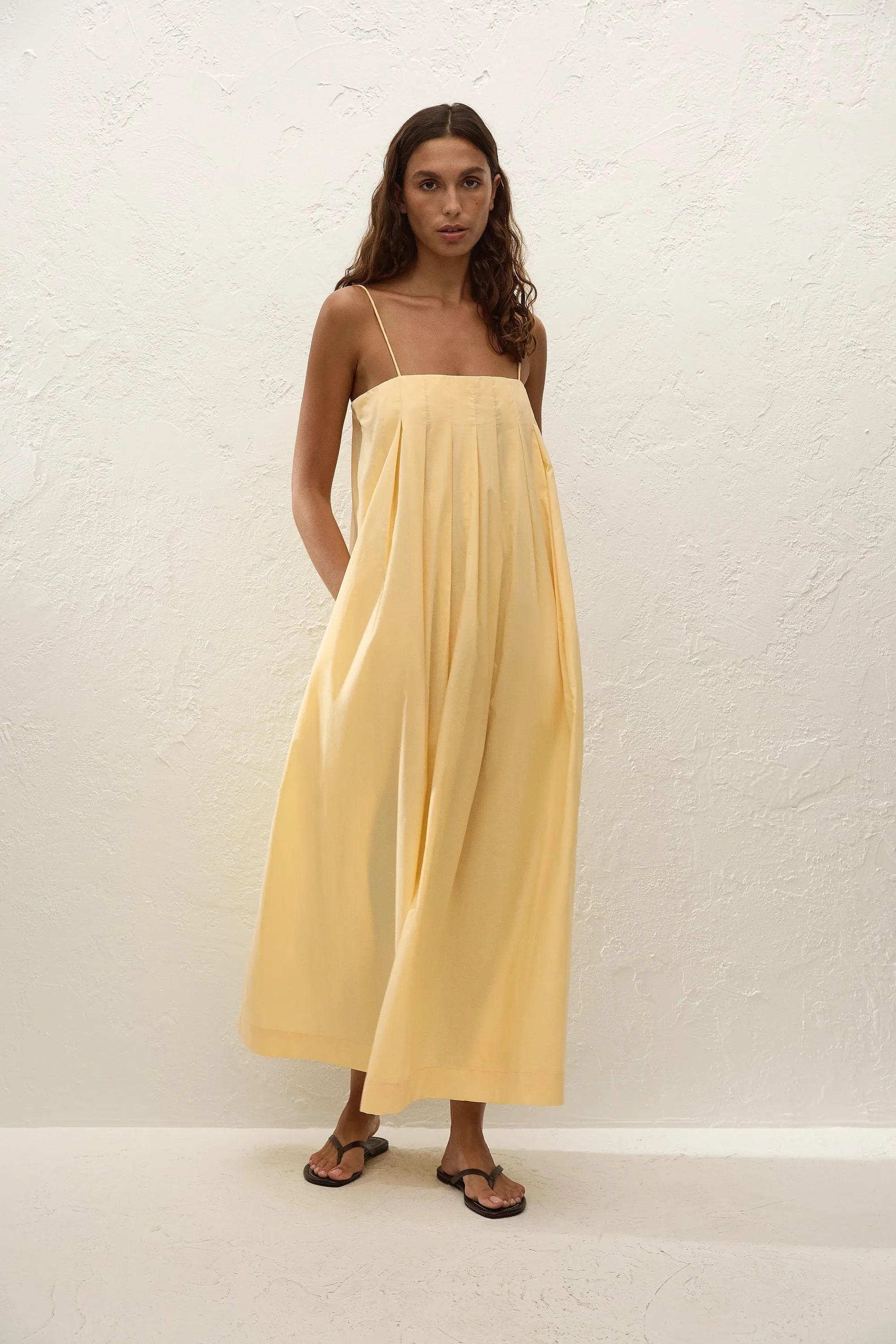 Lopez Midi Dress Banana sold by Faithfull the Brand product image thumbnail 5