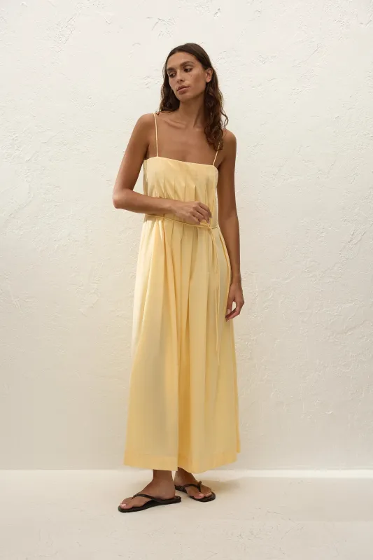 Lopez Midi Dress Banana sold by Faithfull the Brand