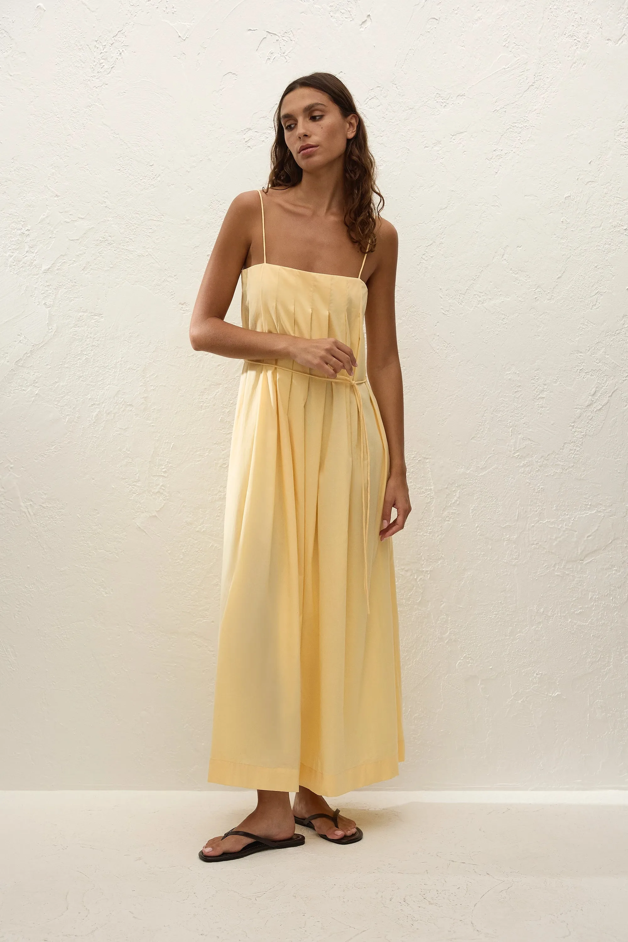 Lopez Midi Dress Banana sold by Faithfull the Brand