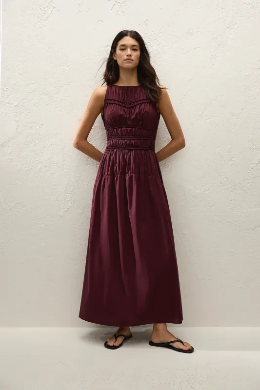 Yael Midi Dress Mulberry sold by Faithfull the Brand