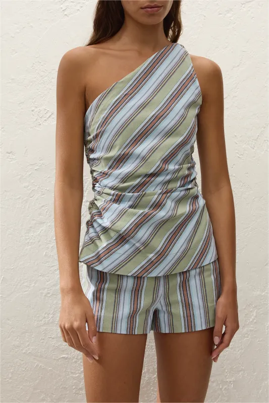 Aurora Top Agua Stripe Blue made by Faithfull the Brand
