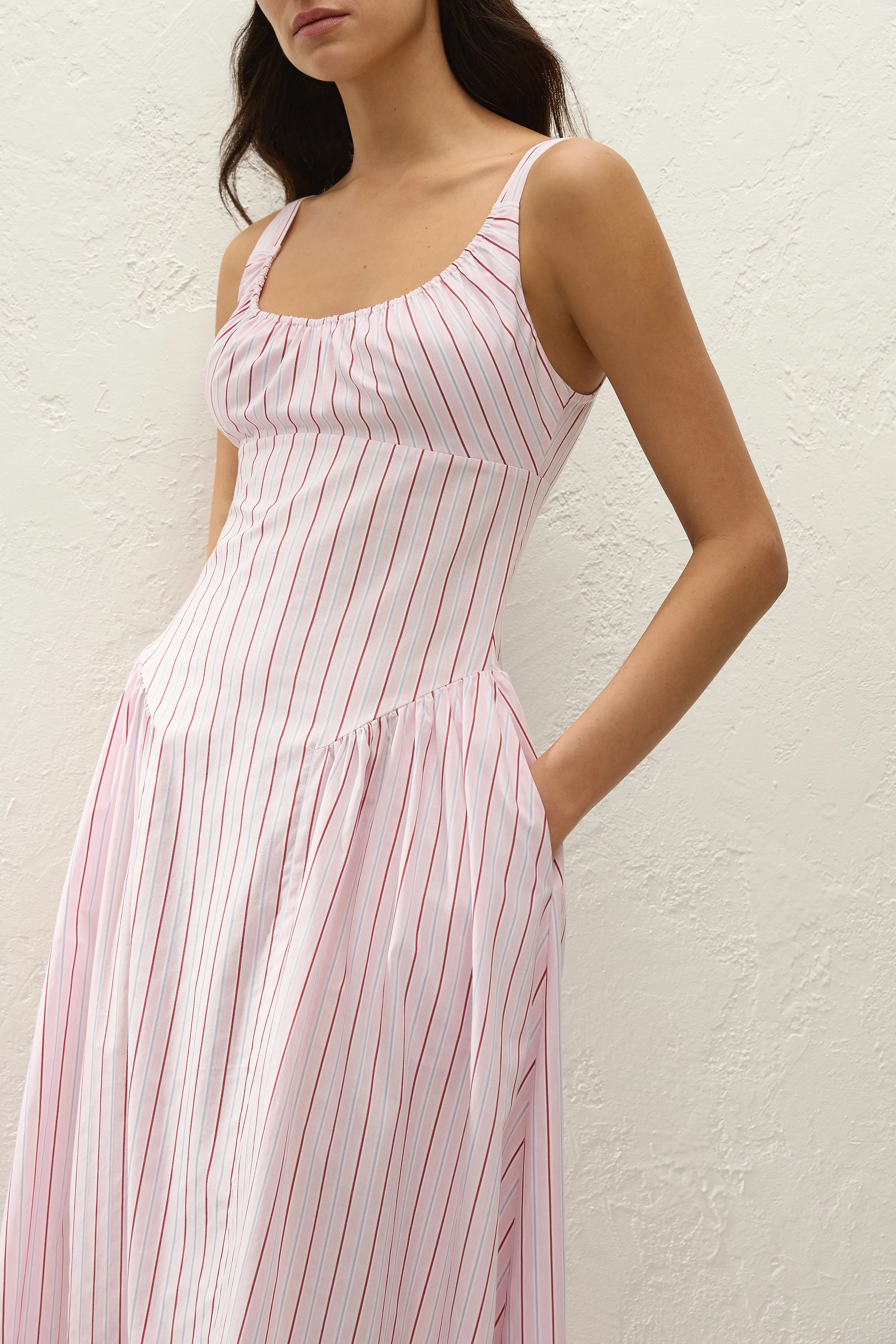 Marcella Midi Dress Fiori Stripe Palazzo sold by Faithfull the Brand product image thumbnail 3