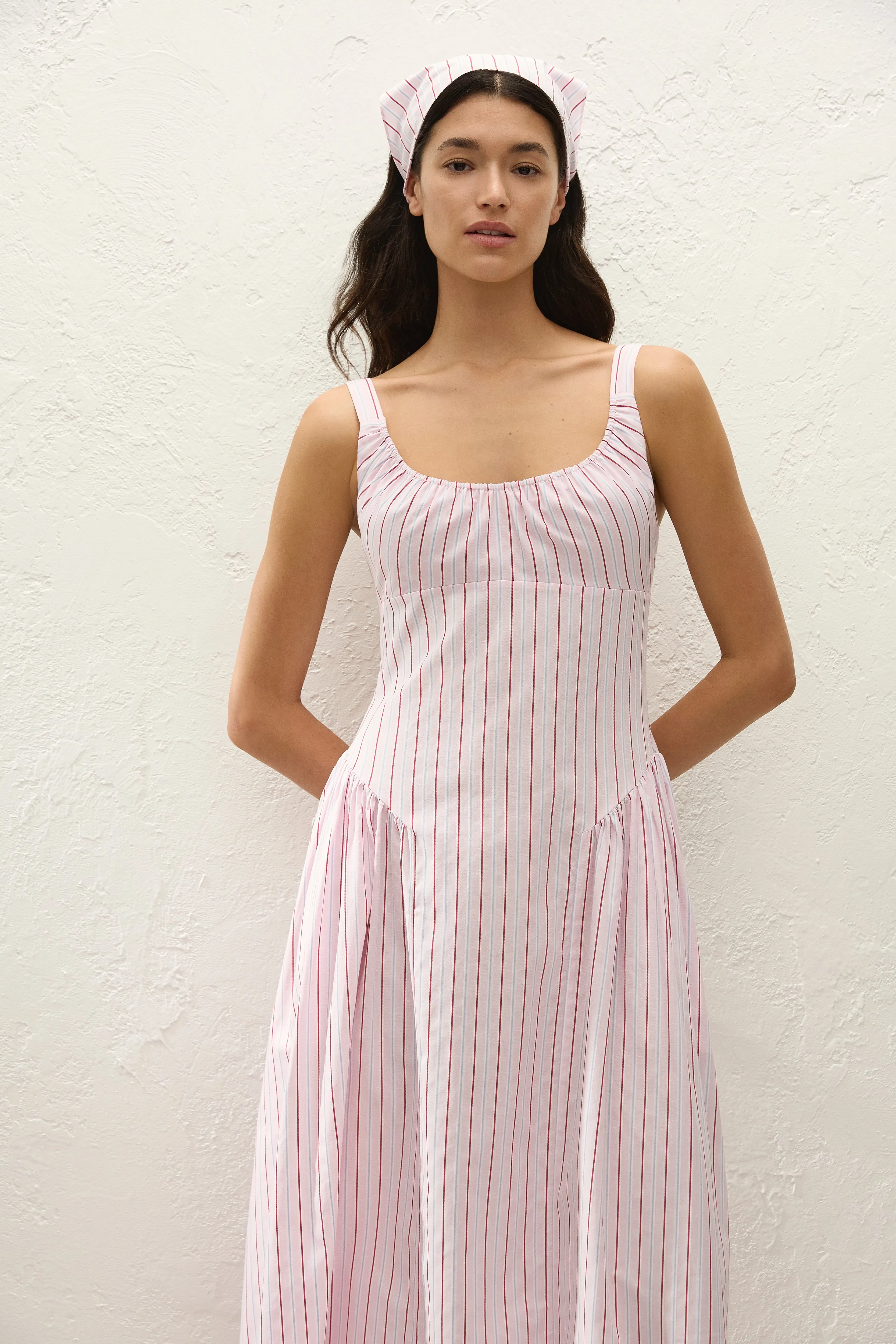 Marcella Midi Dress Fiori Stripe Palazzo sold by Faithfull the Brand product image thumbnail 4