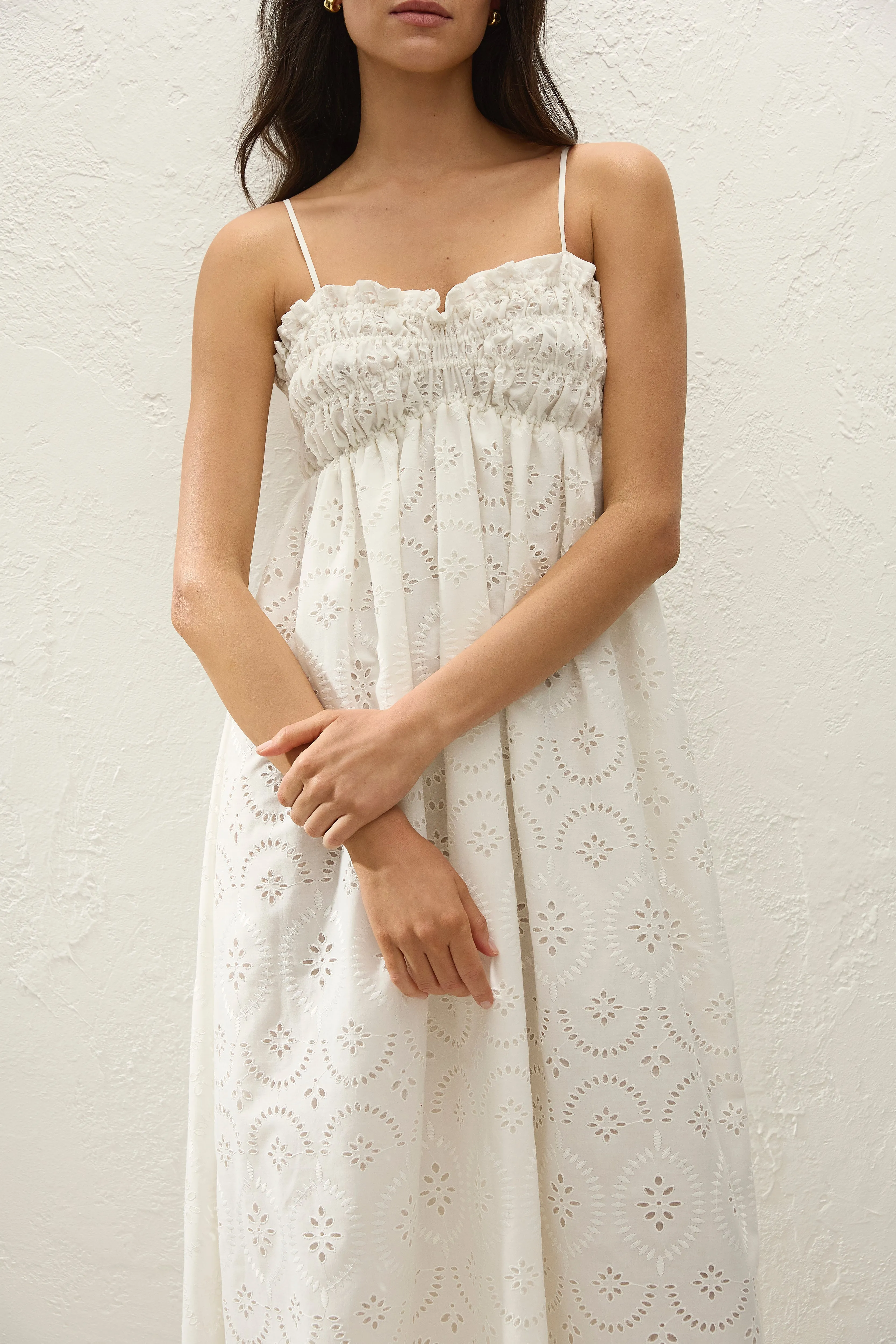 Etta Maxi Dress Bianca Broderie White sold by Faithfull the Brand product image thumbnail 2