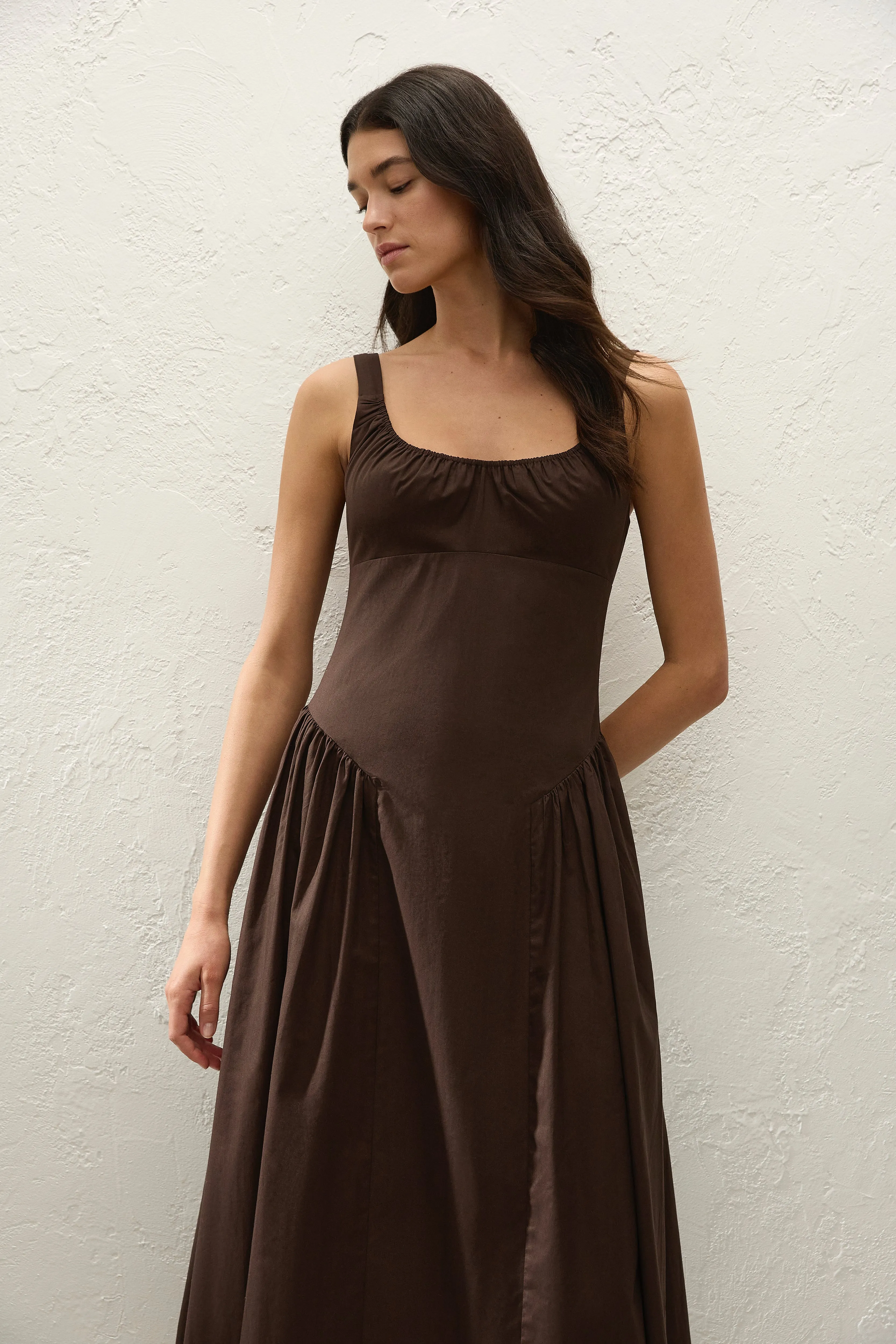 Marcella Midi Dress Espresso sold by Faithfull the Brand product image thumbnail 3