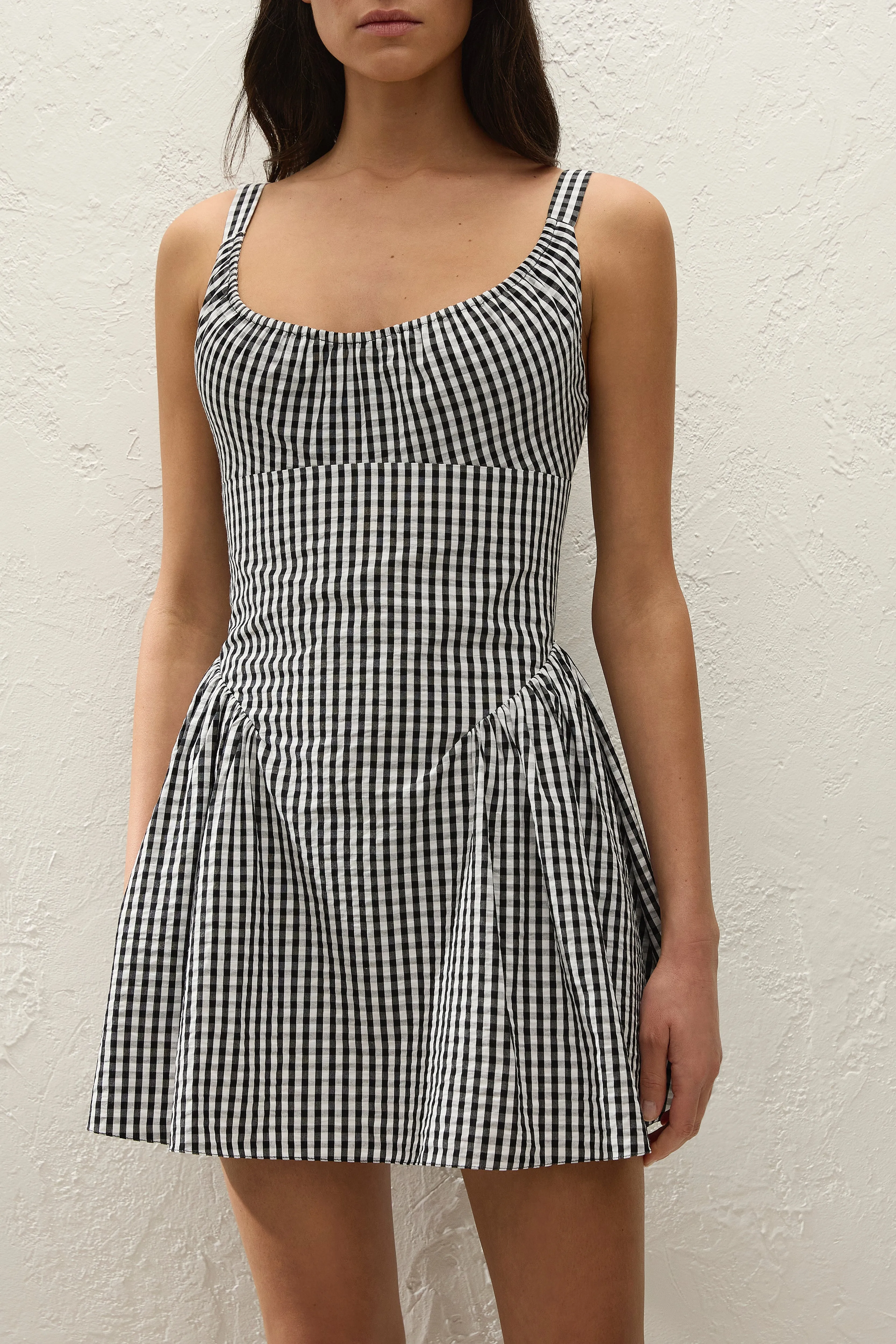 Marcella Mini Dress Black Textured Gingham sold by Faithfull the Brand product image thumbnail 2