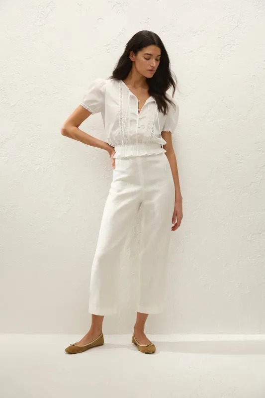 Fiora Blouse Fresco Lace White sold by Faithfull the Brand