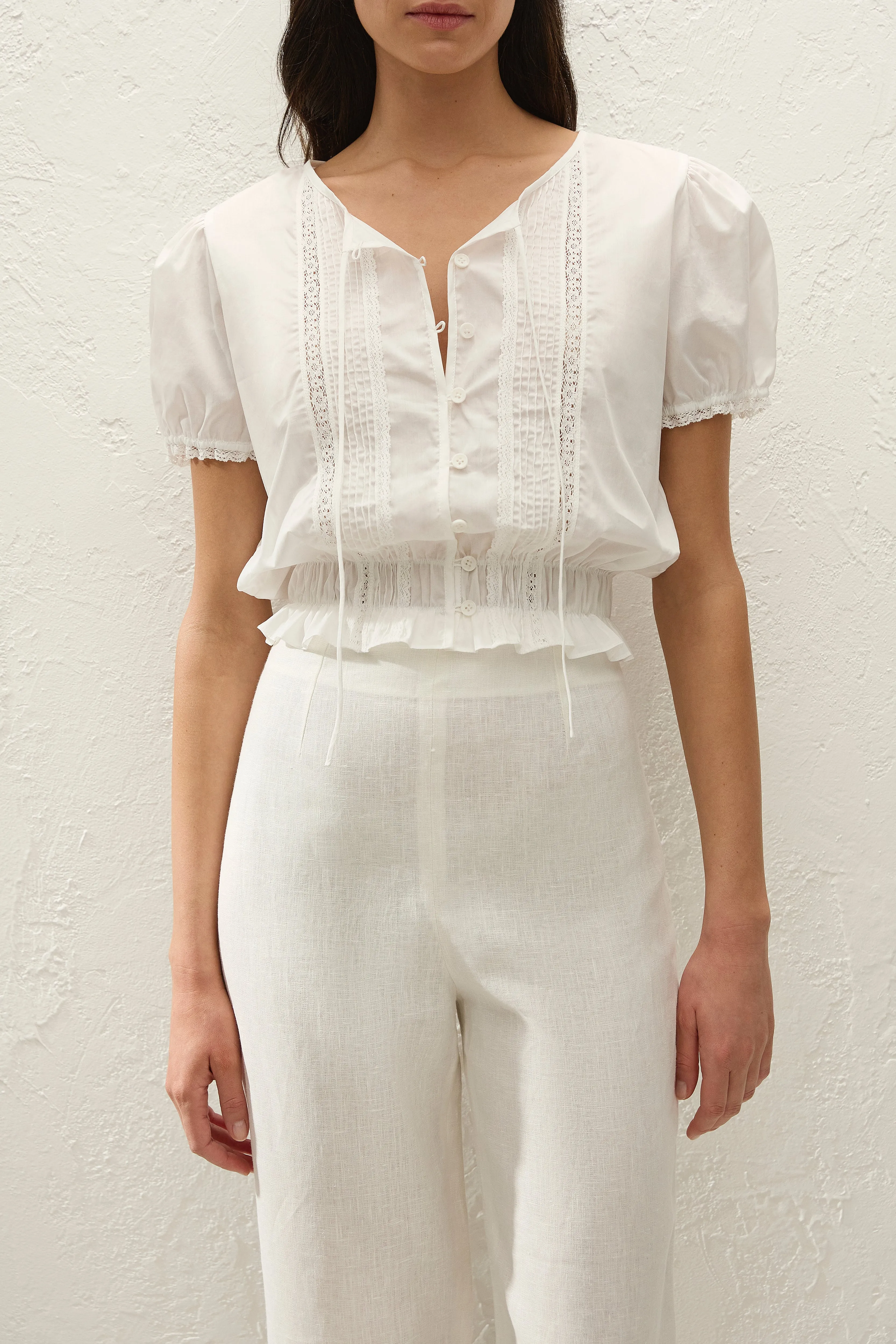 Fiora Blouse Fresco Lace White sold by Faithfull the Brand product image thumbnail 2