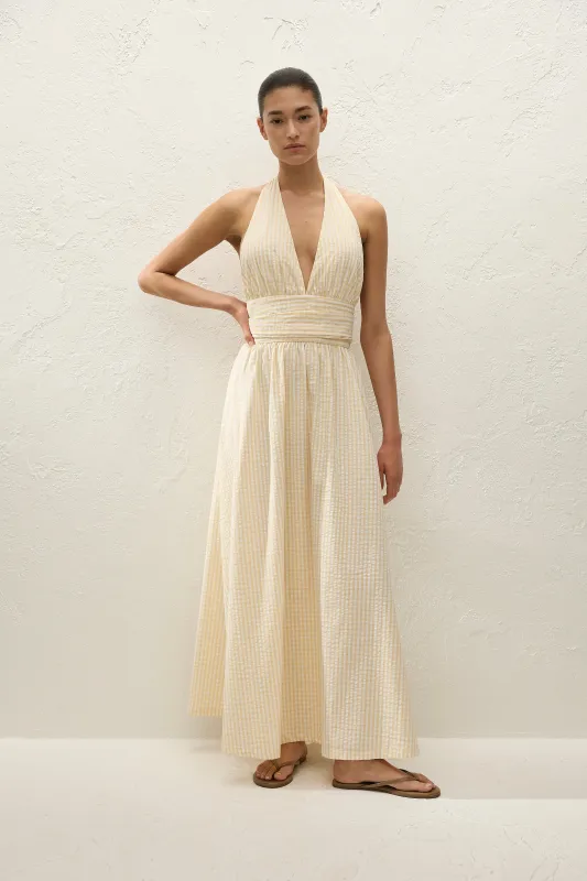 Lido Maxi Dress Butter Textured Gingham made by Venezia