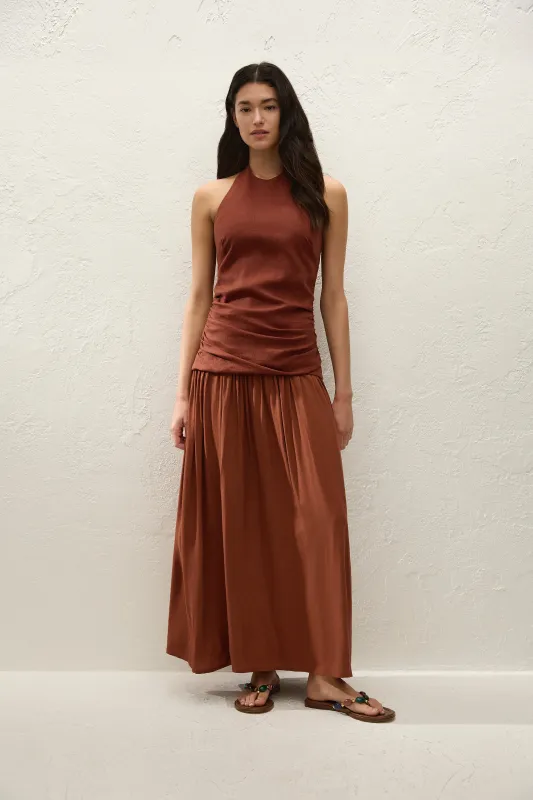 Tali Maxi Dress Terracotta made by Venezia