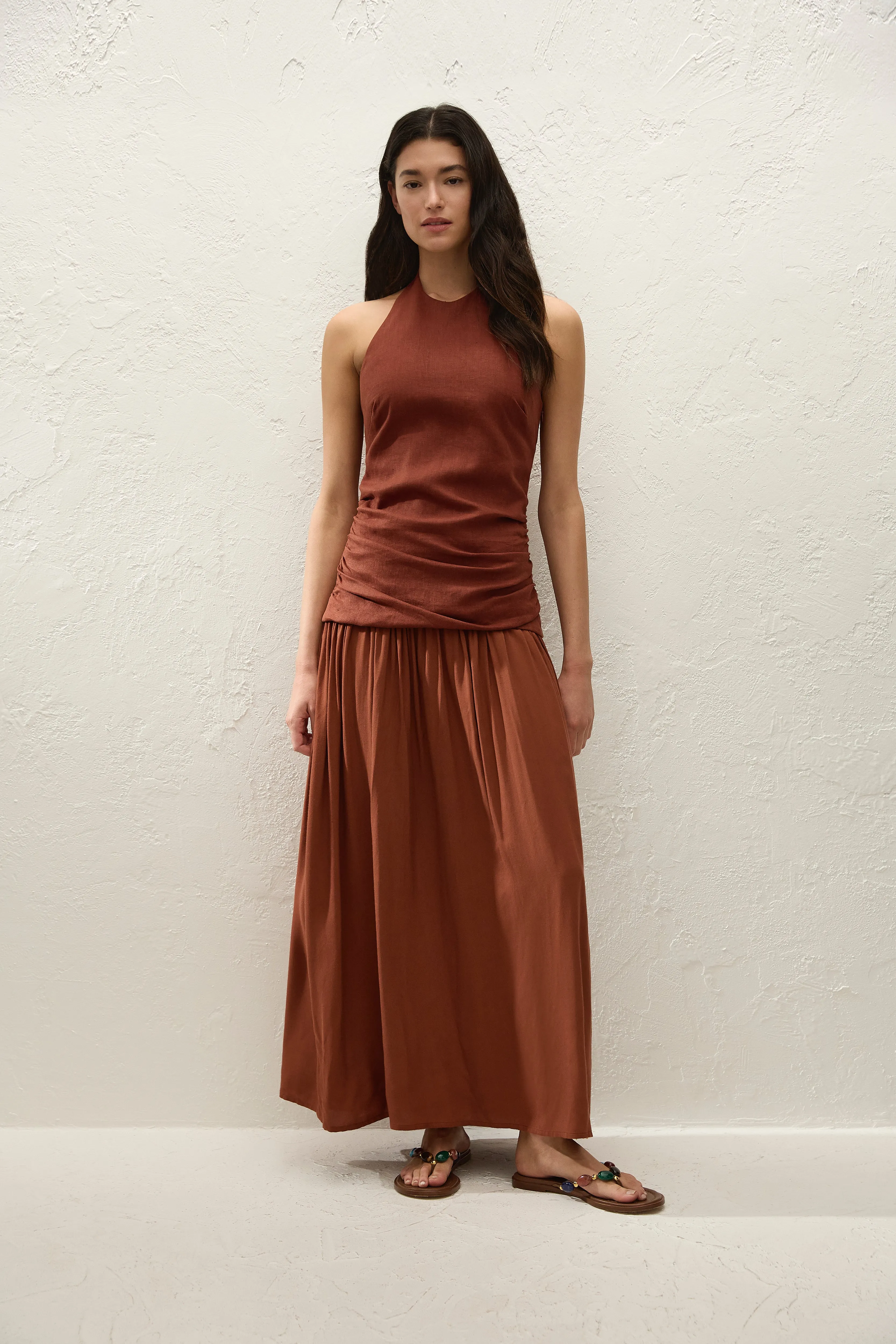 Tali Maxi Dress Terracotta sold by Faithfull the Brand