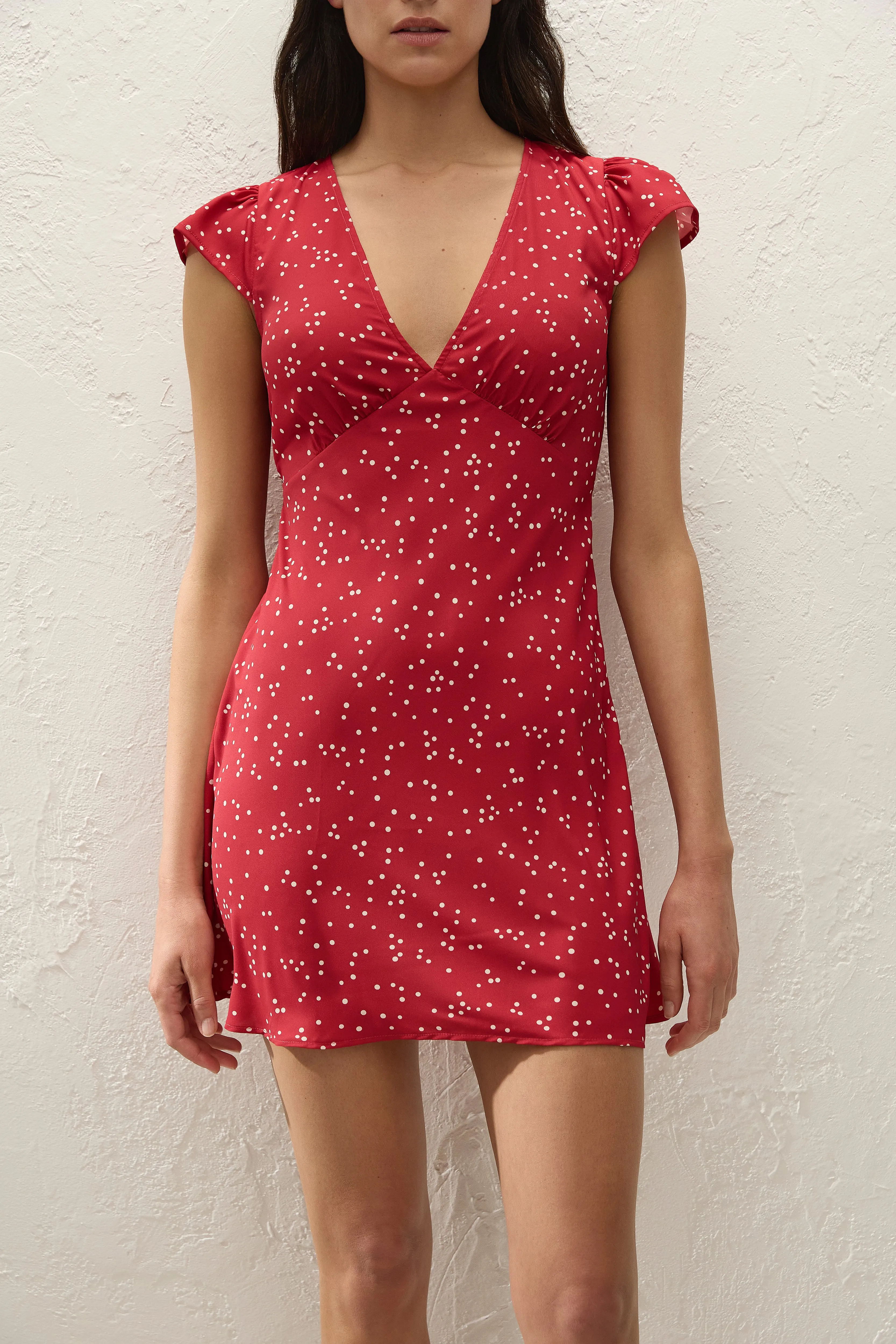 Alvisa Mini Dress Linnea Dot Rosso sold by Faithfull the Brand product image thumbnail 2