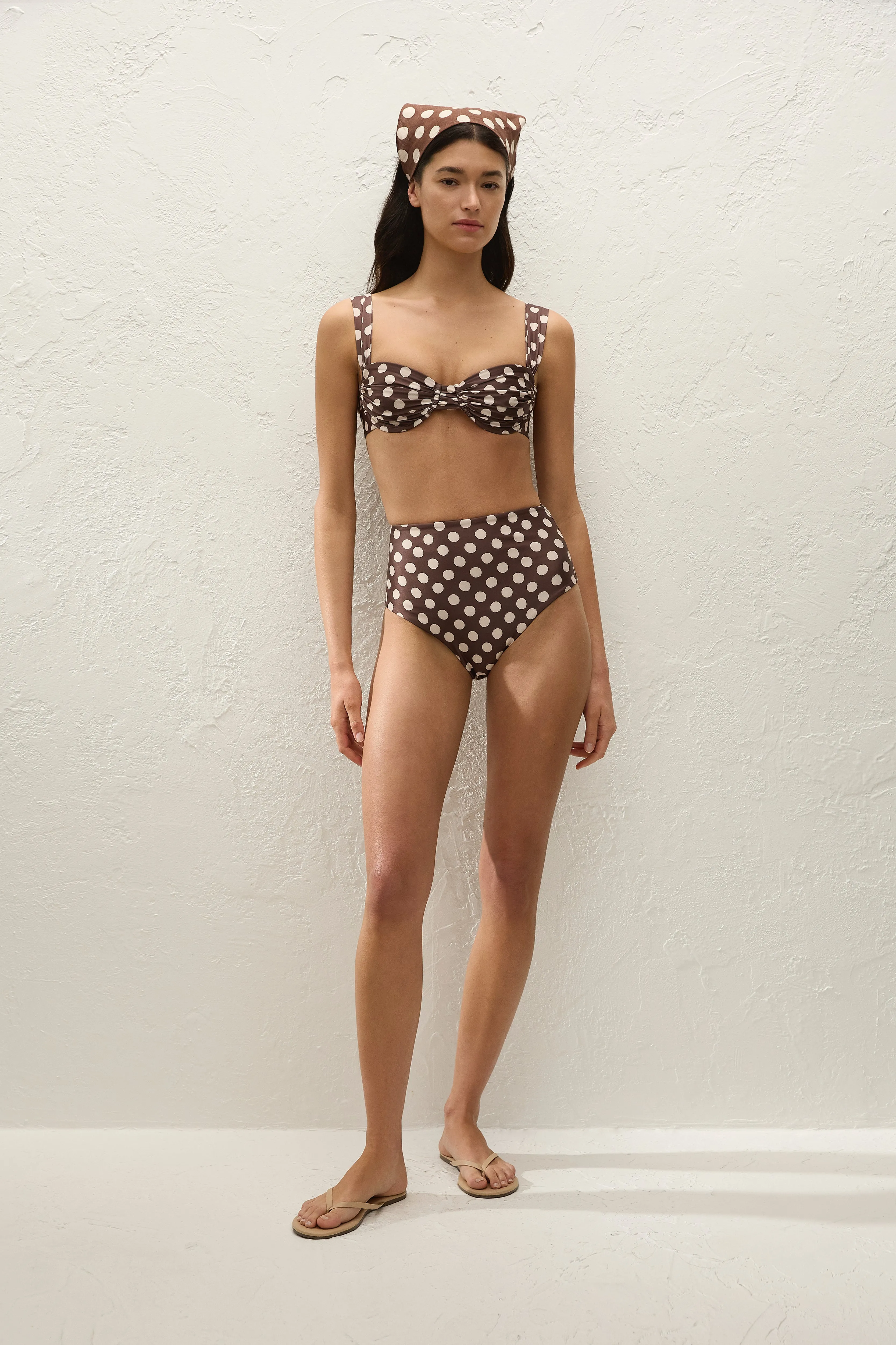Afonso Bikini Bottom Cioccolato Dot sold by Faithfull the Brand