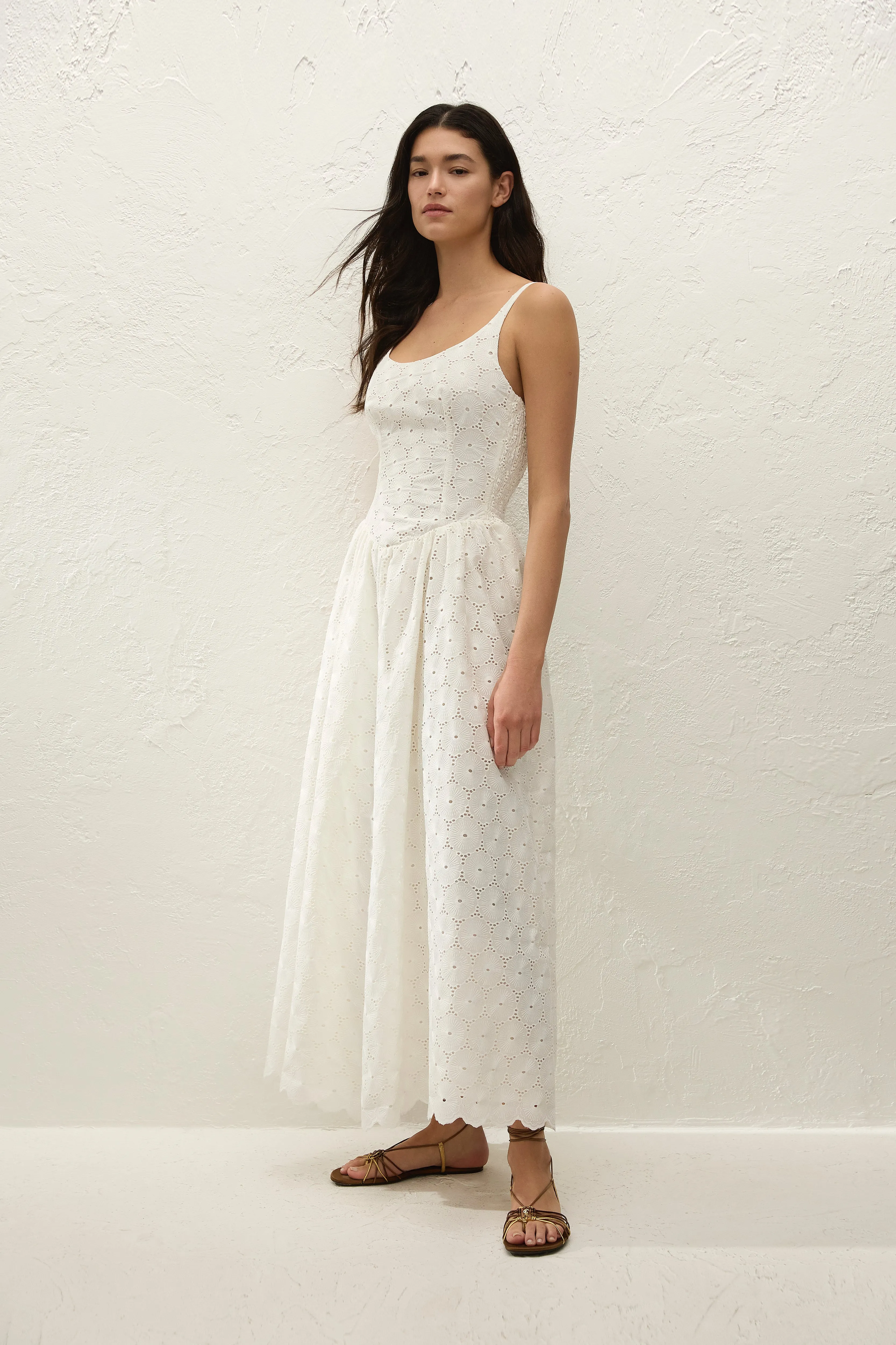Milana Midi Dress Dolce Broderie White sold by Faithfull the Brand product image thumbnail 3