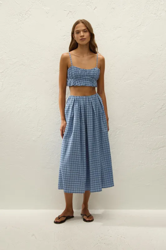 Pelea Top Vintage Blue Check made by Faithfull the Brand