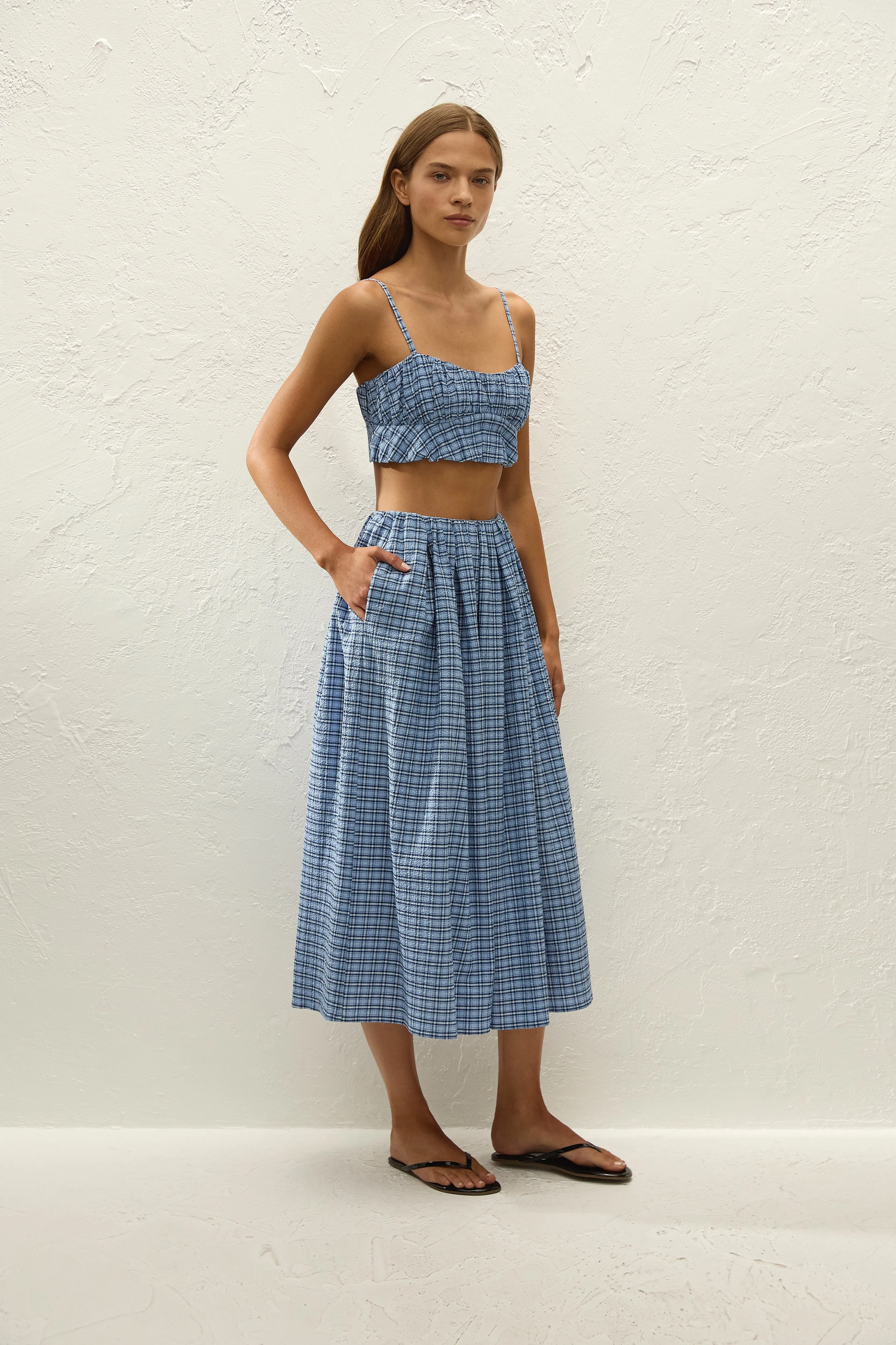 Pelea Top Vintage Blue Check sold by Faithfull the Brand product image thumbnail 3