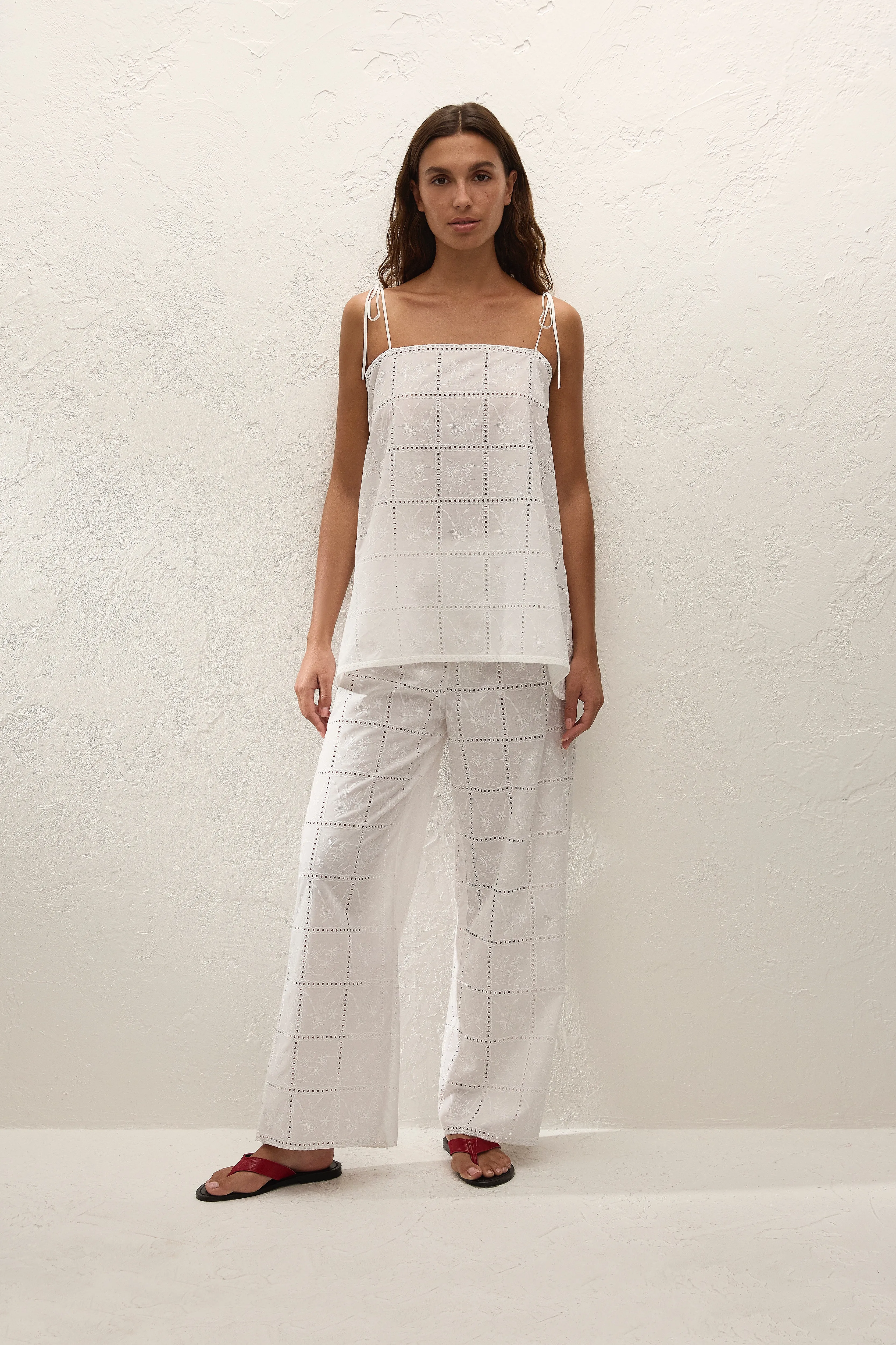 Mora Top Handkerchief Broderie White sold by Faithfull the Brand