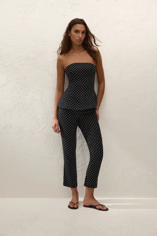 Petro Top Lola Polka Dot Black Cream made by Faithfull the Brand