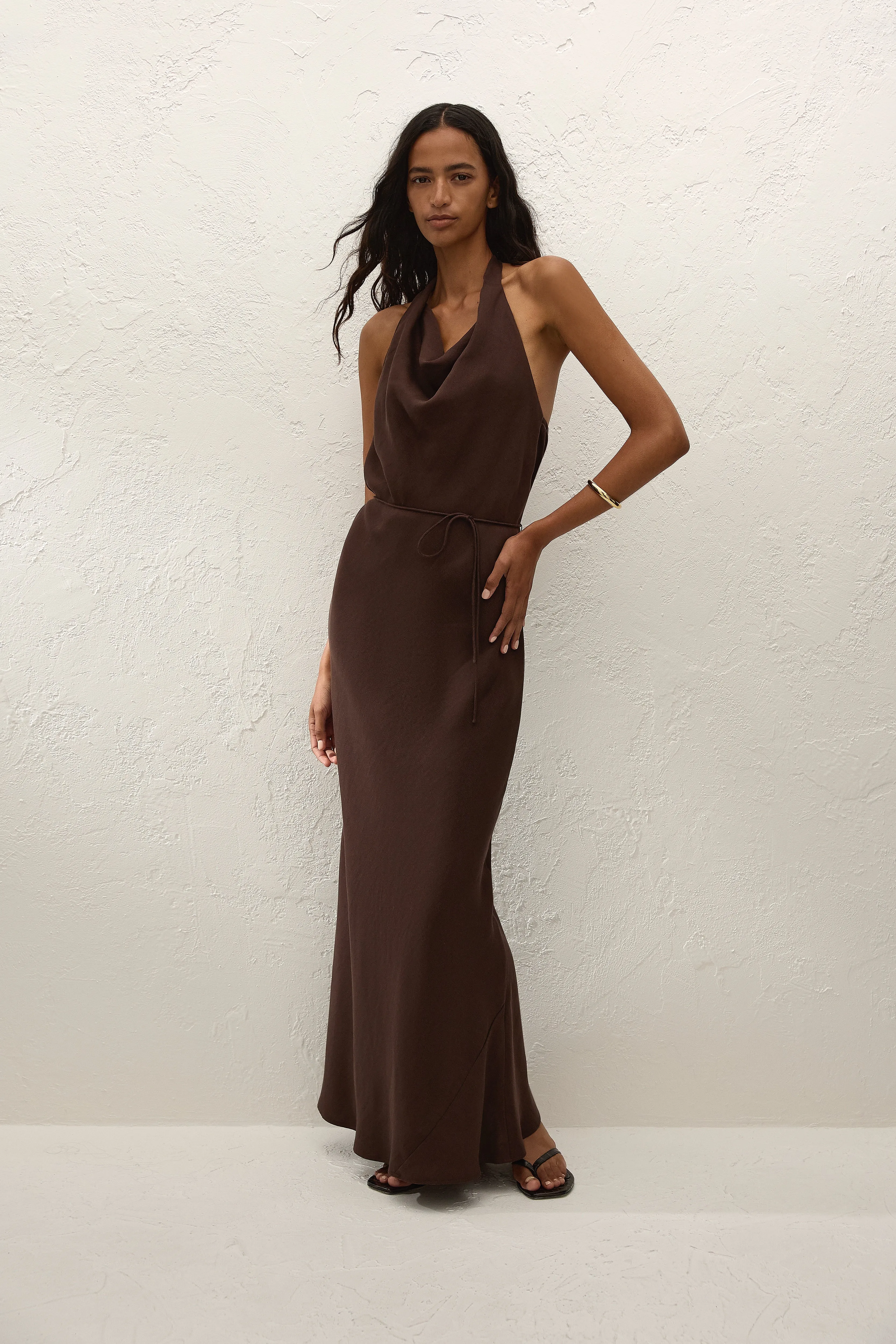 Izaro Maxi Dress Chocolate sold by Faithfull the Brand product image thumbnail 3