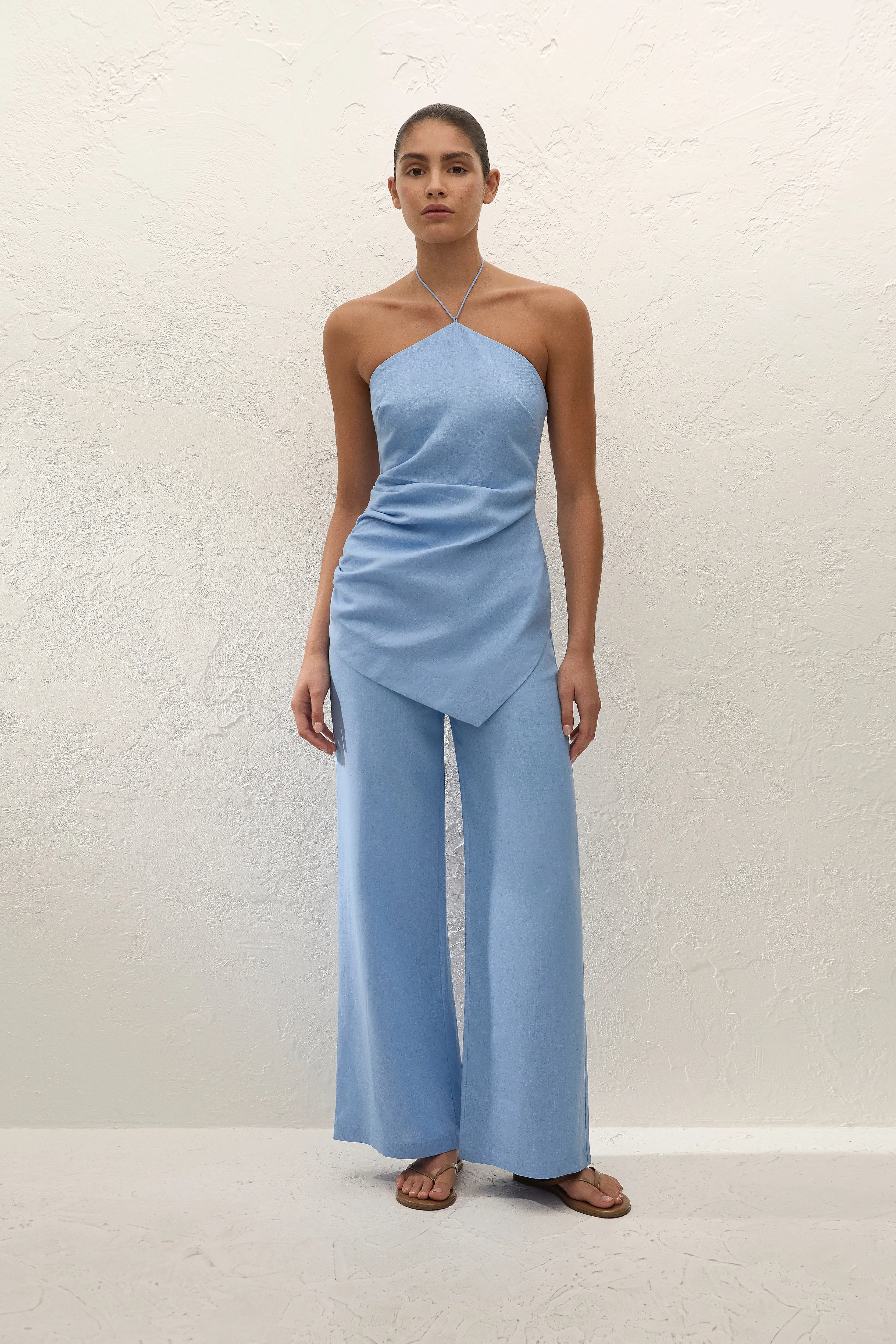 Natalia Top Sky Blue sold by Faithfull the Brand