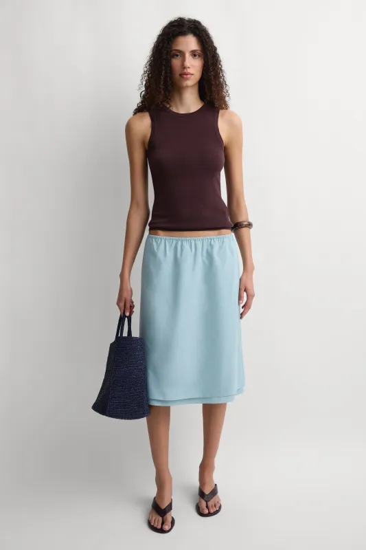 The Knee Skirt Teal made by Faithfull the Brand