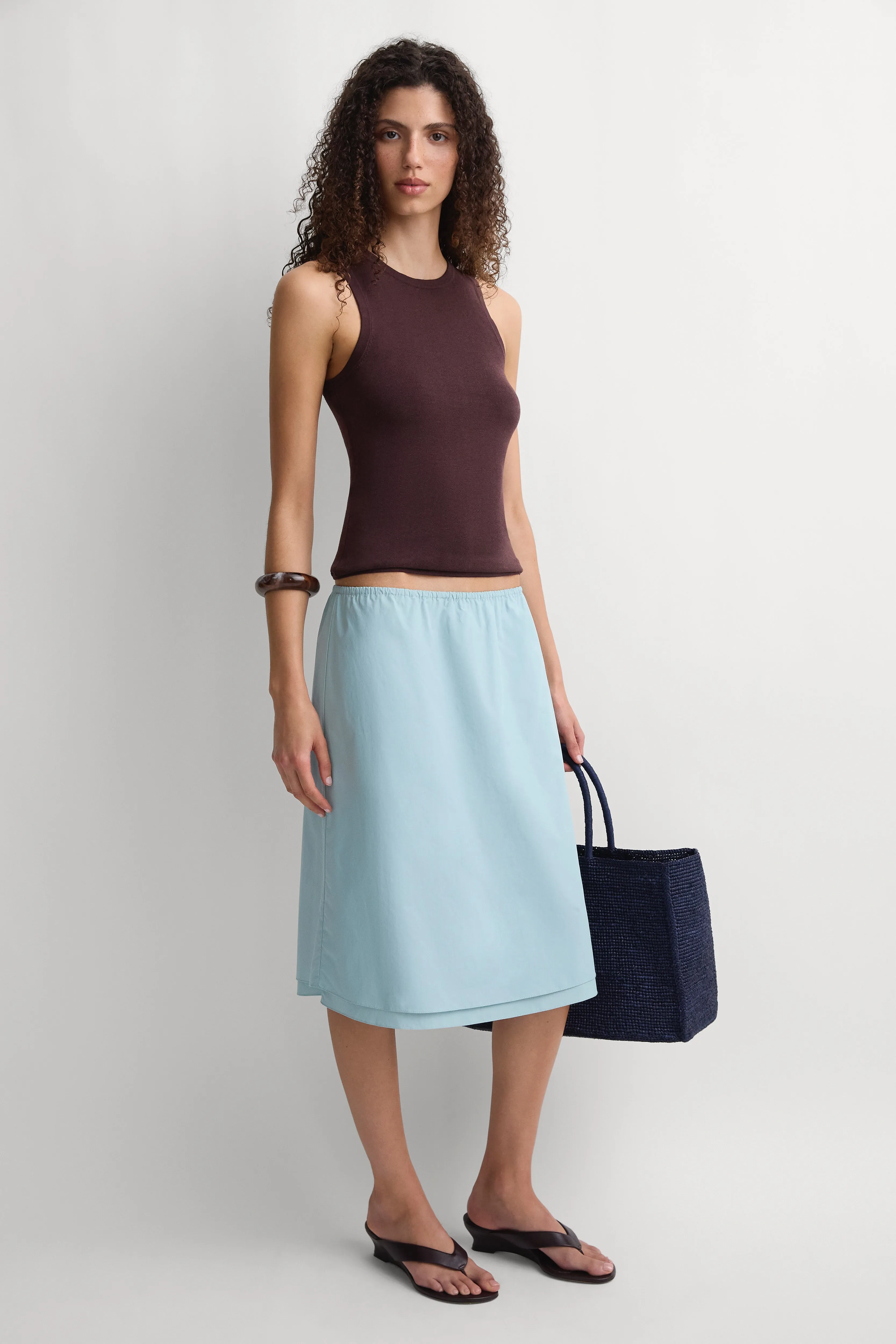The Knee Skirt Teal sold by Faithfull the Brand product image thumbnail 4