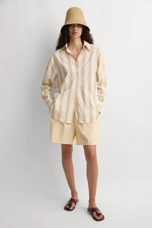 The Stripe Shirt Straw Stripe made by Faithfull the Brand