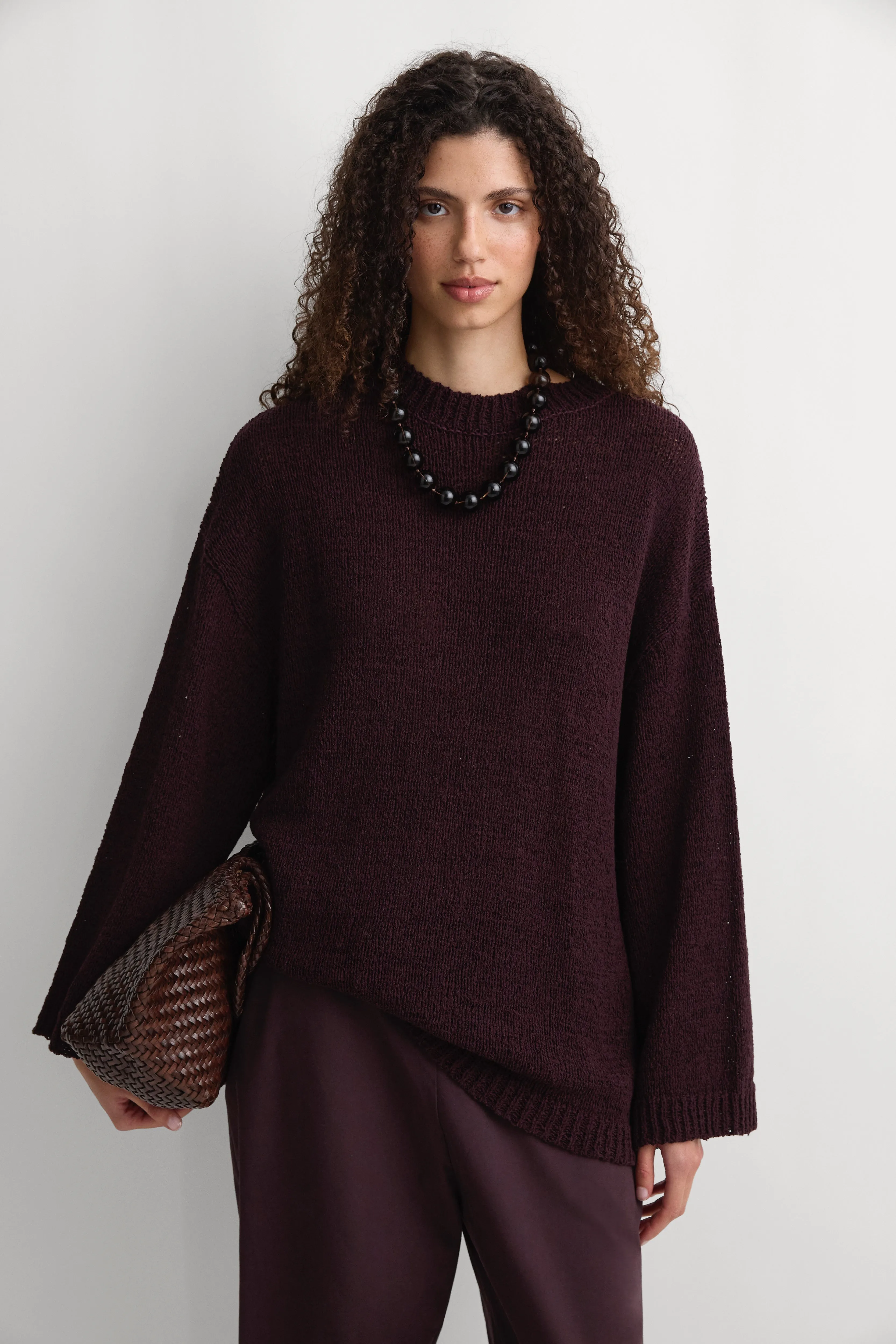 The Fisherman Knit Jumper Prune sold by Faithfull the Brand product image thumbnail 3