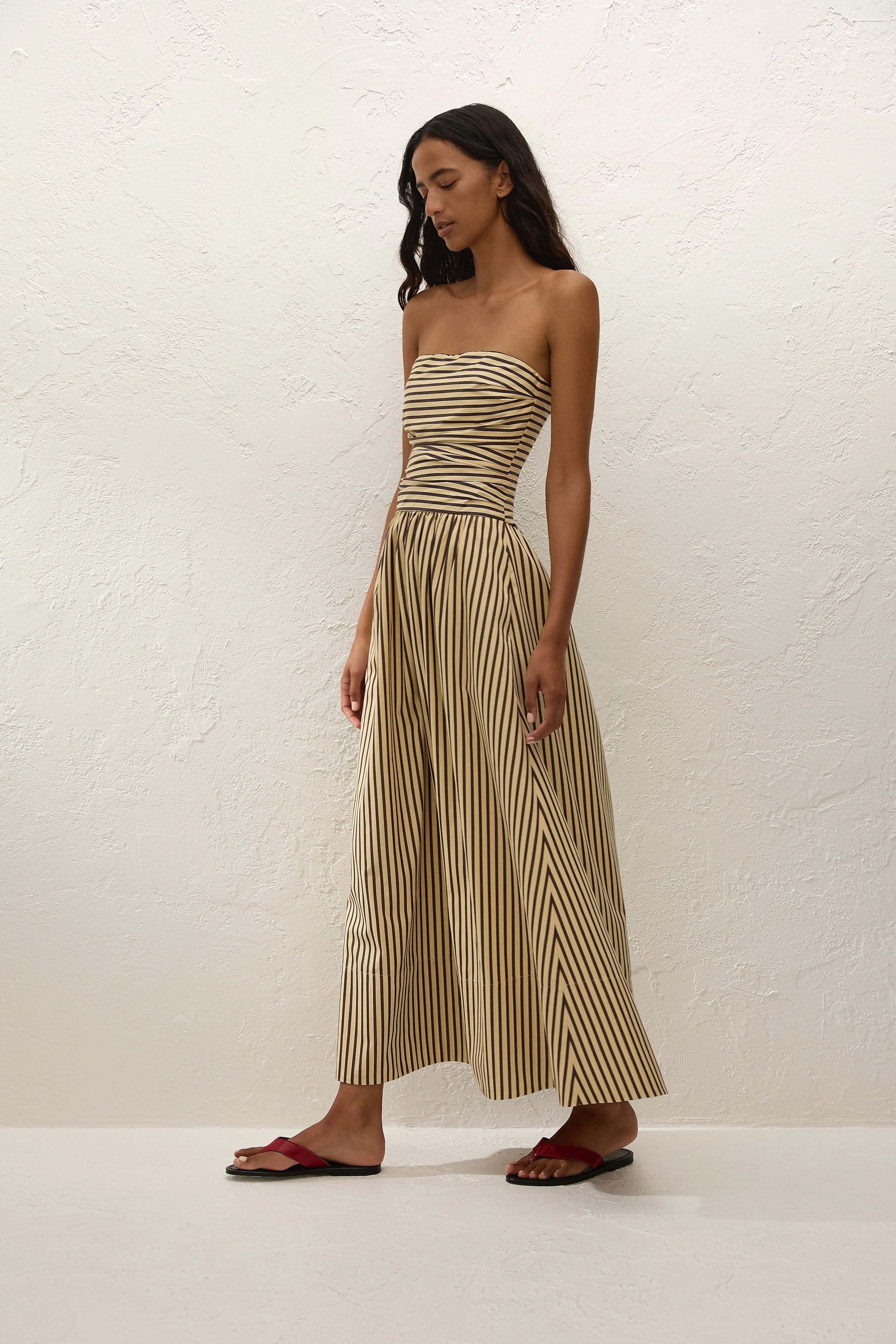 Vera Maxi Dress Carmen Stripe Sand Cedar sold by Faithfull the Brand product image thumbnail 3