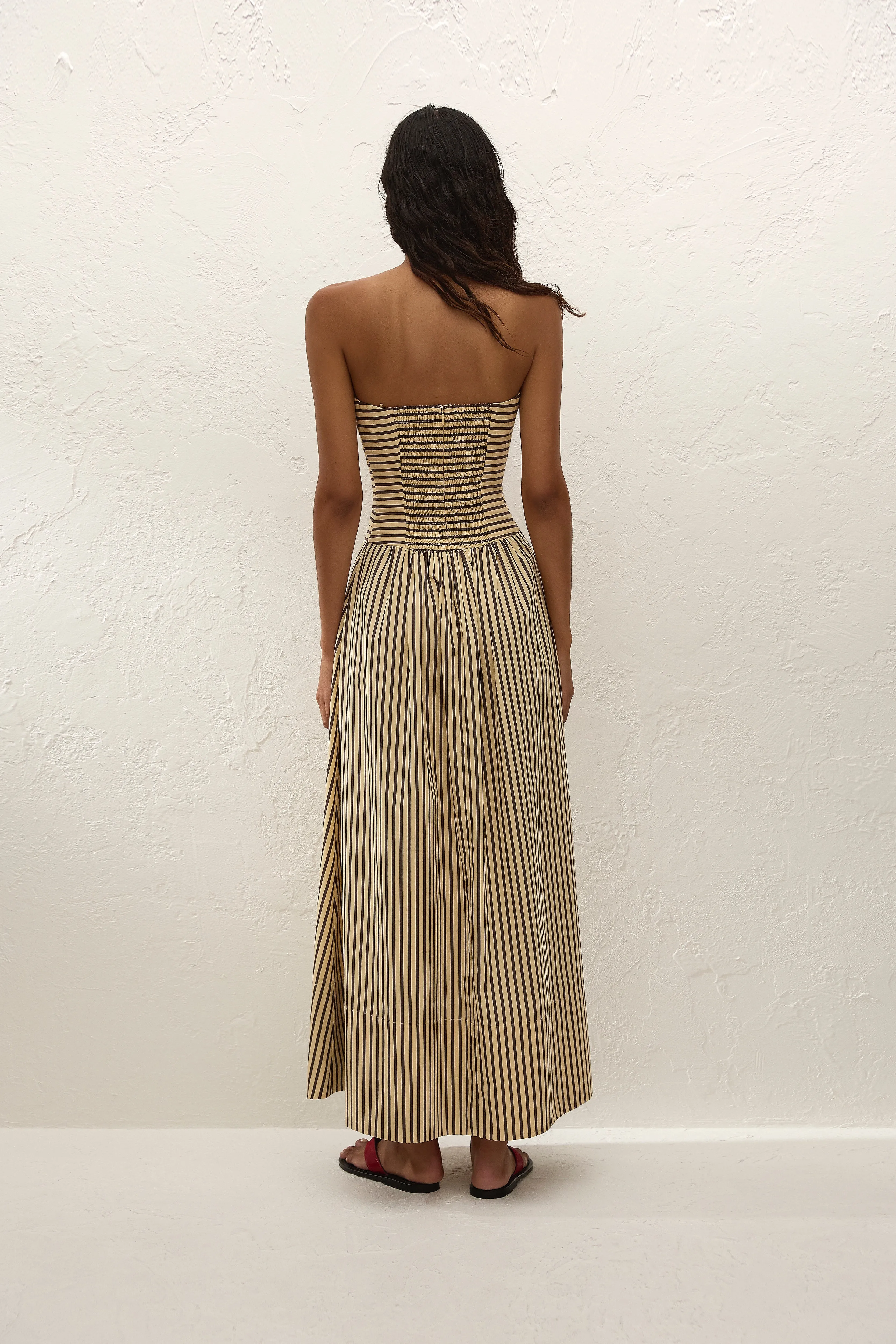 Vera Maxi Dress Carmen Stripe Sand Cedar sold by Faithfull the Brand product image thumbnail 4