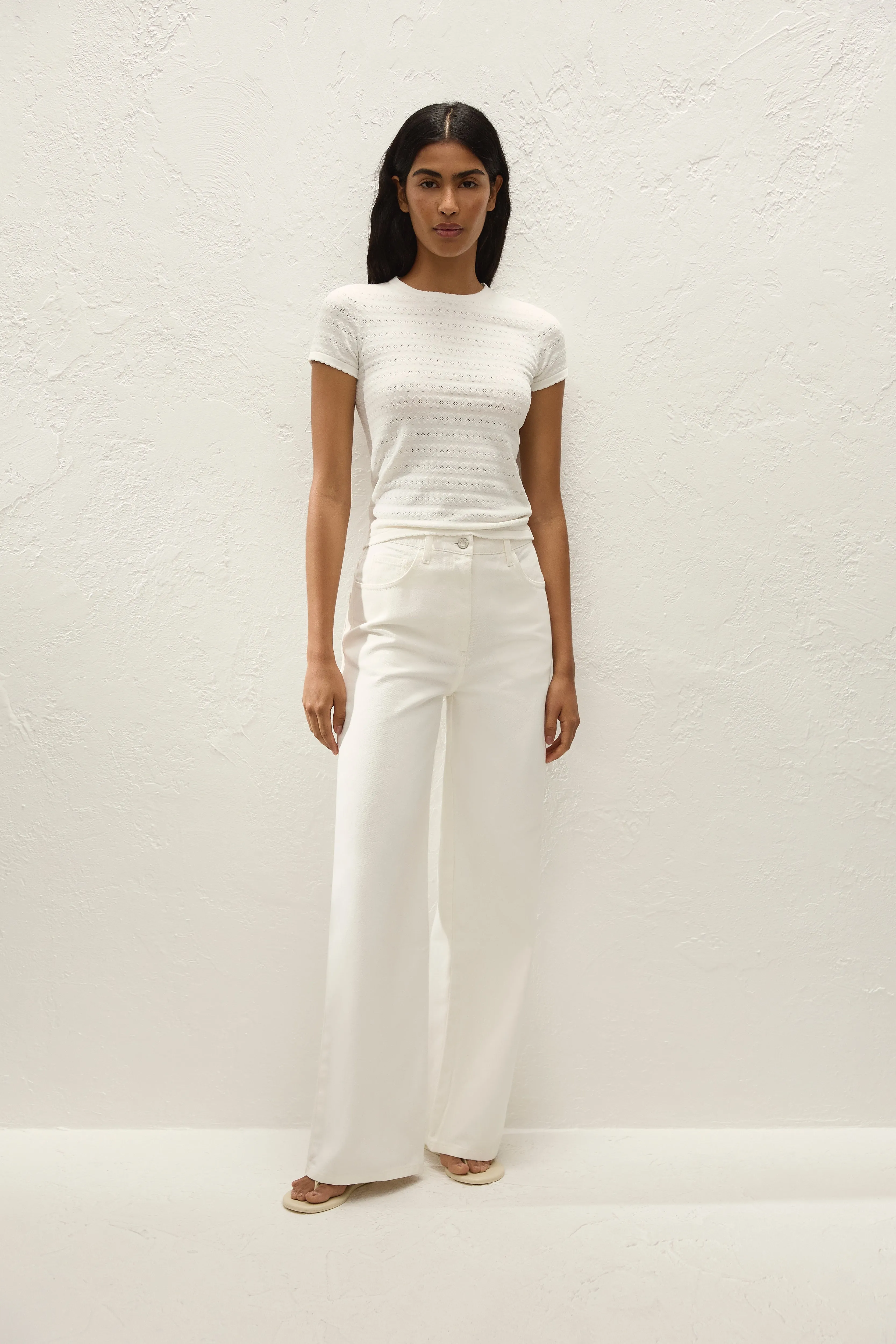 Quinta Wide Jean Milk sold by Faithfull the Brand