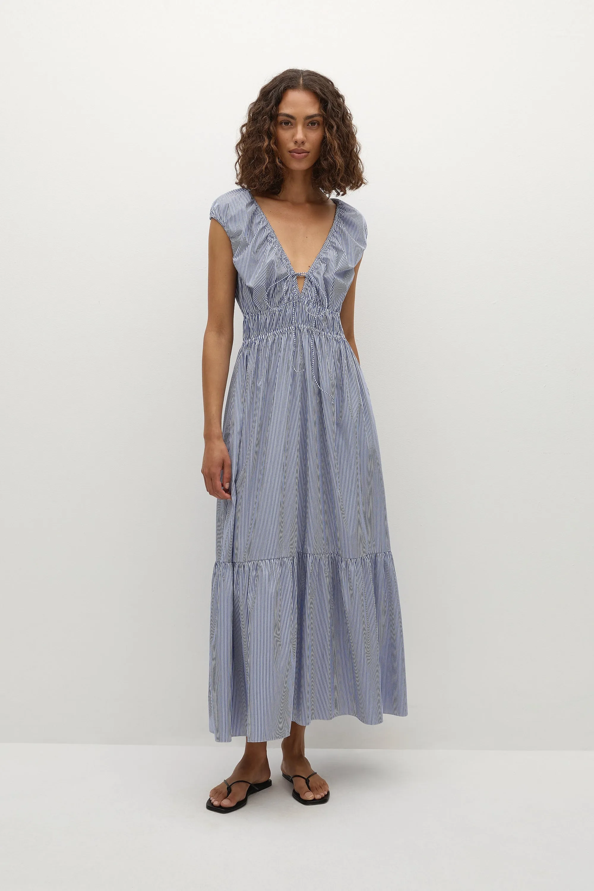Hedda Maxi Dress Helle Stripe Vintage Navy - Final Sale sold by Faithfull the Brand product image thumbnail 3