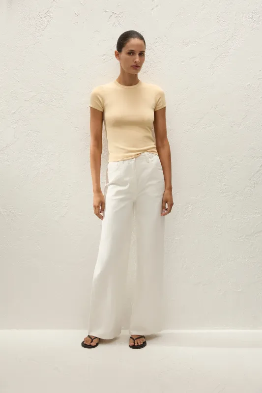 Leandra T-Shirt Butter made by Faithfull the Brand
